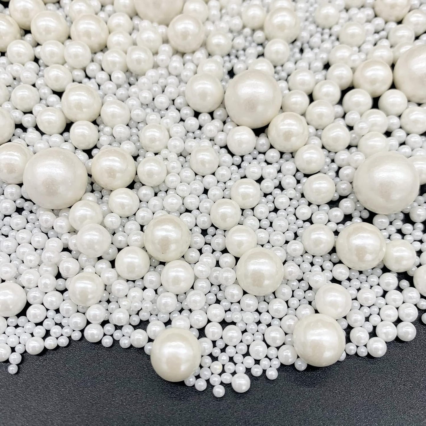 Weraru Edible White Pearl Sugar Sprinkles Candy Mixing Size Baking Edible Cake Decorations Cupcake Toppers Cookie Decorating Celebrations Wedding Shower Party Chirstmas Supplies 130g/ 4.58oz