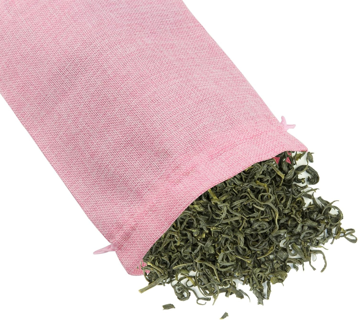 ZOENHOU 30 Packs 8 x 12 Inch Large Burlap Bags with Drawstring, Pink Durable Jute Drawstring Bags, Dustproof Burlap Sacks for Favors Party DIY Craft