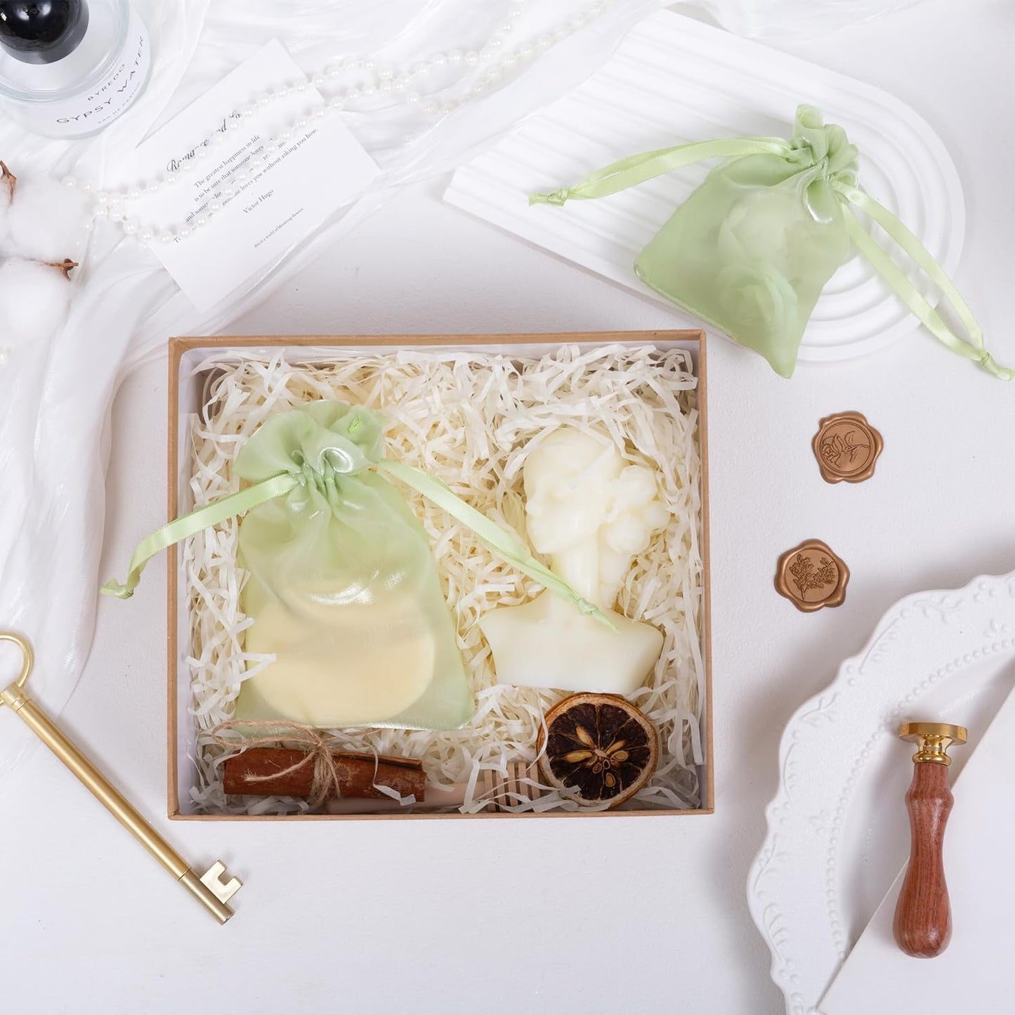 20 Pcs Light Green Small Organza Bags 3X4 inch for Wedding Favors with Drawstring, Mini Mesh Gift Bags Jewelry Pouch for Candy Bridal Shower Party Favor Baby Shower Christmas