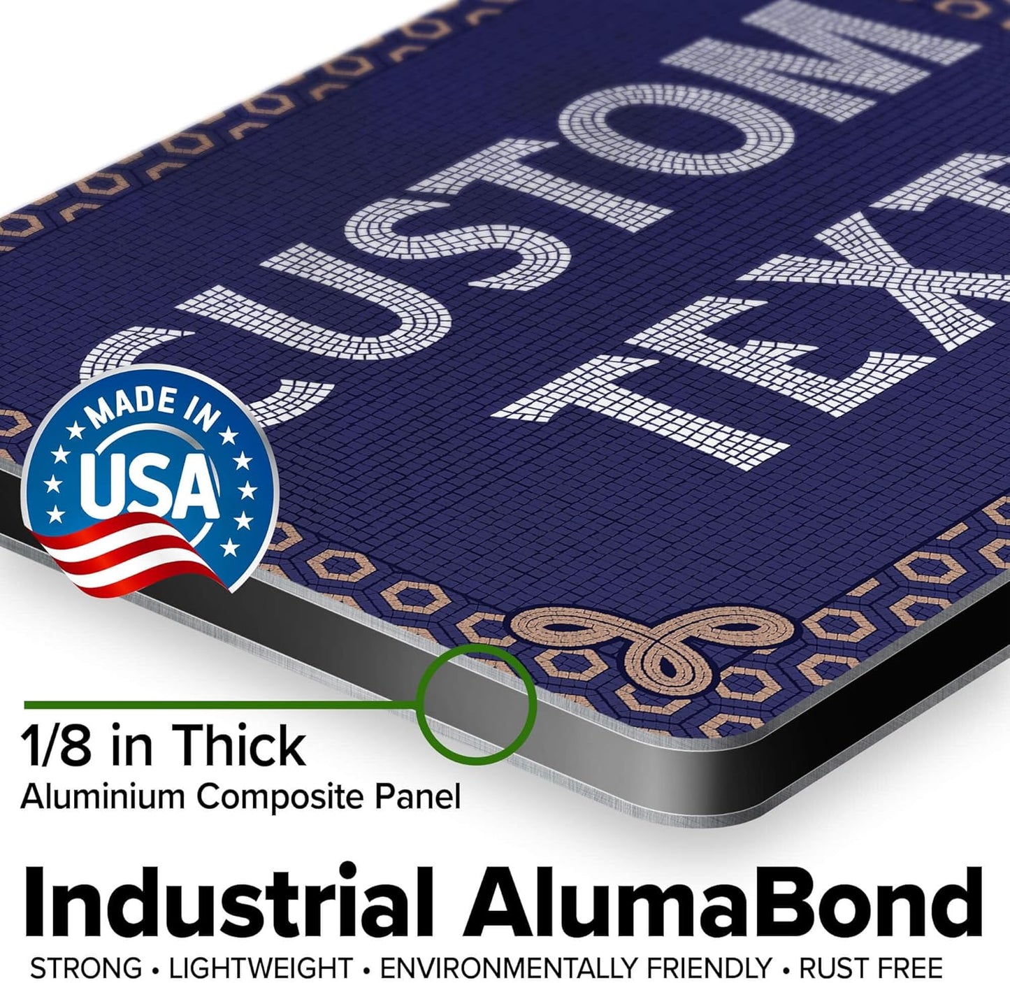 Custom Sign, Custom Street Sign, 11 Font Colors, 13 Font Styles, 4 Hole Options, 22 Sizes, 7x10 Inches, Rust Free DiBound, Fade Resistant, Made in USA by My Sign Center (Fauxsaic 1)