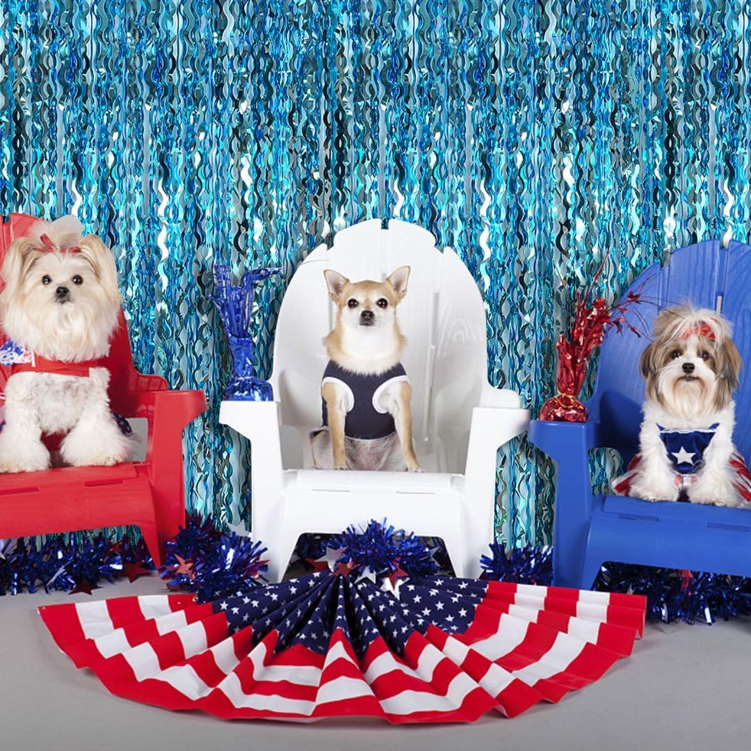 Blue Streamers Party Decorations, Blue Fringe Backdrop, Blue Birthday Decoration, Frozen Birthday Party Decorations, Ocean Party Decor, Under The Sea Party Decoration, Pool Beach Party Decorations