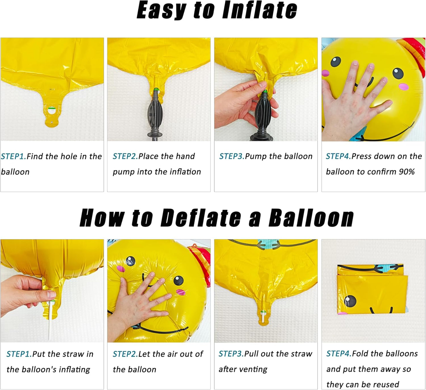 Cute Smiling Foil Balloon Sunshine Smiley Face Party Decorations Happy Birthday Message Bubble Decoration Gift Hat Holding Cake Birthday Party Background Layout Decoration Baby Shower Supplies