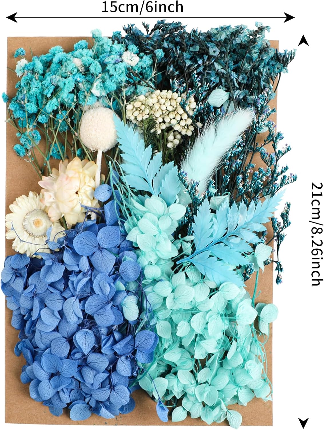 Dried Flowers,Dried Flowers Set for DIY Scrapbook Accessories Flower Arrangements Flower Decoration Wedding Decoration(Blue)