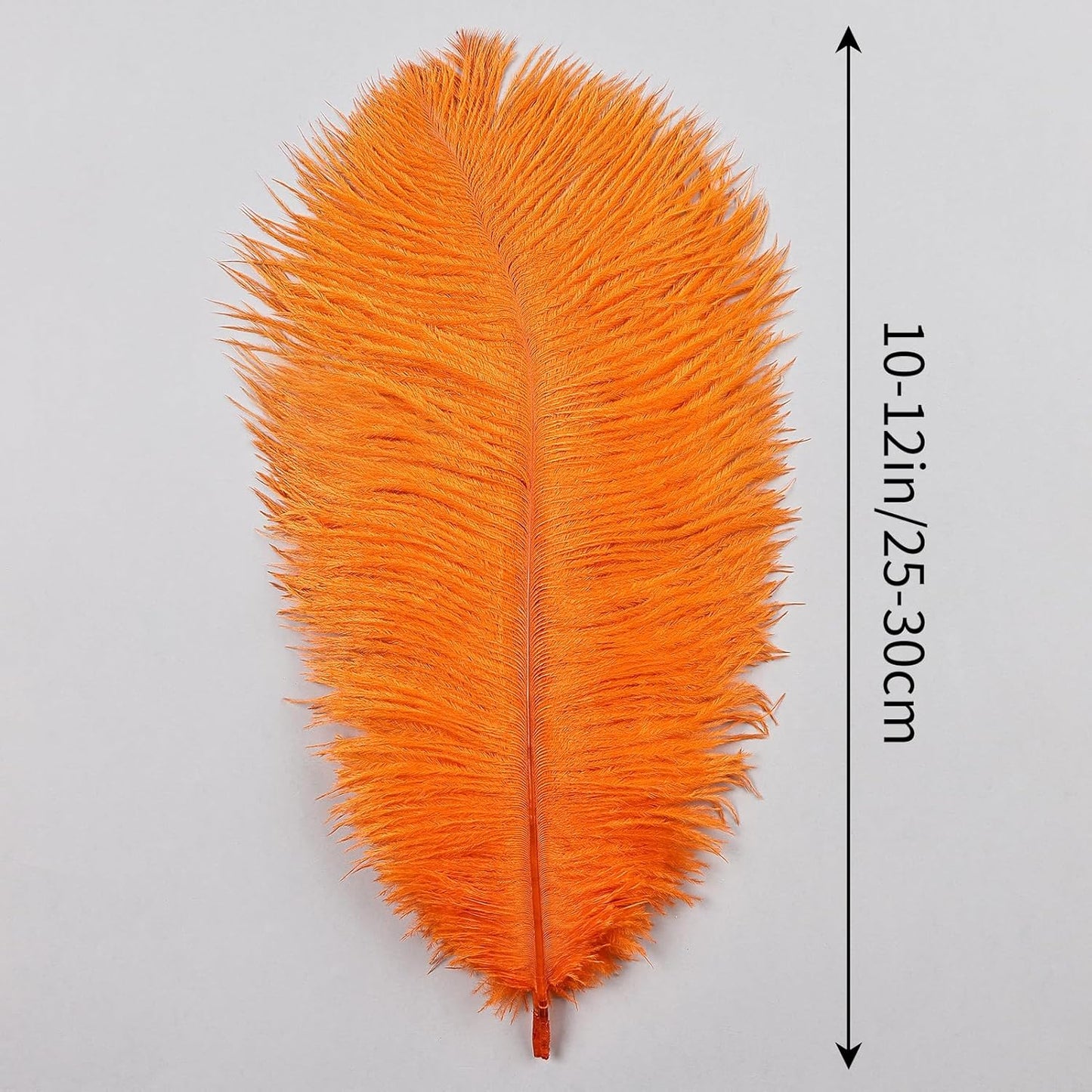 THARAHT Orange Ostrich Feathers 12pcs Natural Bulk 10-12Inch 25cm-30cm for Crafts Wedding Party Centerpieces Halloween and Home Decoration Feathers