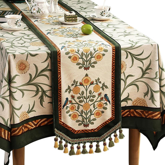 patdrea Velvet French Table Runner Farmhouse for Home Kitchen Dining Decor Parties Family Dinners Wedding 12"*102"