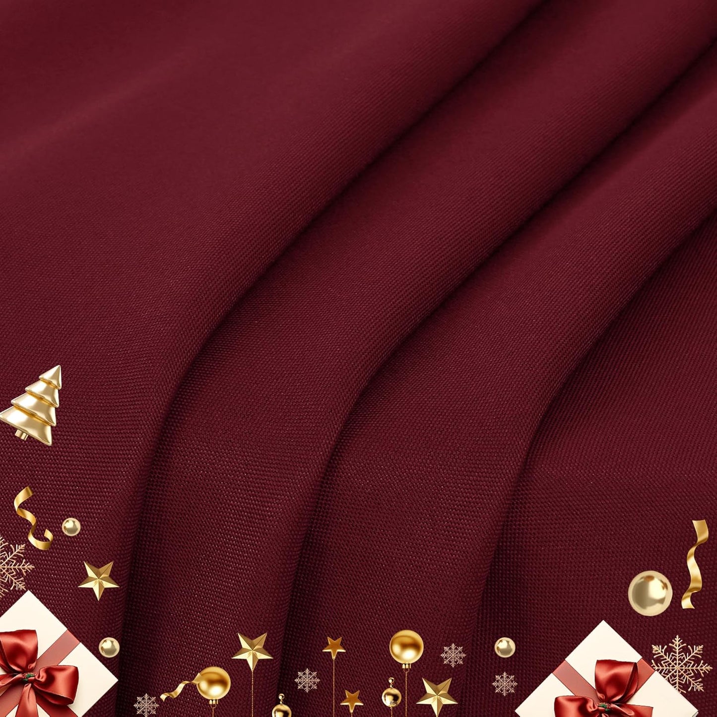 sancua 6 Pack Round Tablecloth 90 Inch Burgundy, Stain and Wrinkle Resistant Table Cloth - Washable Polyester Decorative Fabric Table Cover for Dining Tables, Christmas Parties and Camping