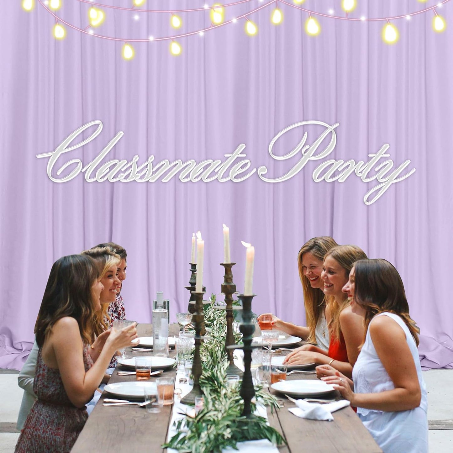 MEETSKY 10ft x 8ft Light Purple Backdrop Curtain for Parties Wedding Photo Background Rod Pocket Curtains Backdrop Drapes Home Decoration for Birthday Party Baby Shower Photoshoot, 5ft x 8ft, 2 Panels