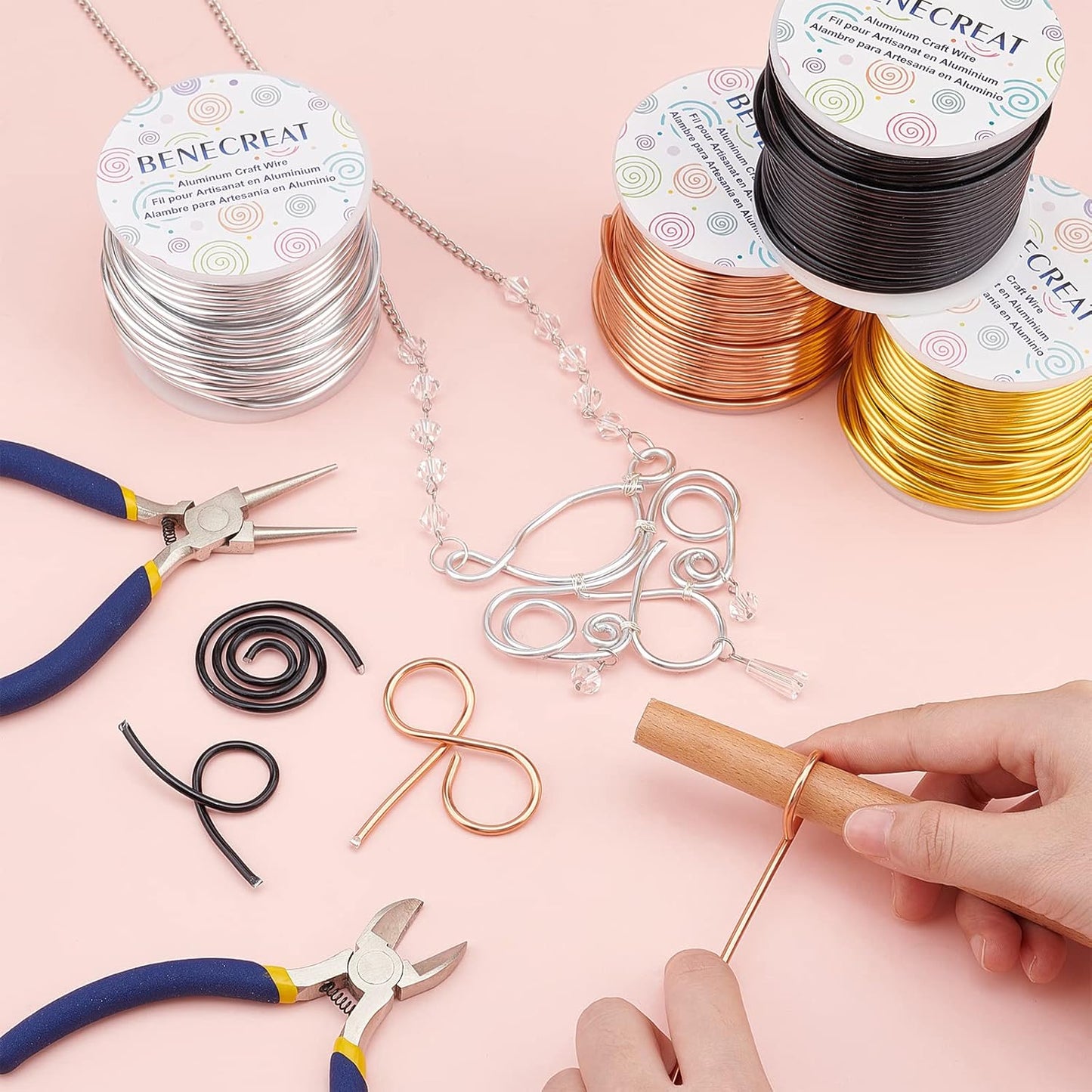 BENECREAT 10 Gauge Jewelry Craft Aluminum Wire 80 Feet Bendable Metal Sculpting Wire for Christmas Craft Floral Model Skeleton Making (Silver, 2.5mm)