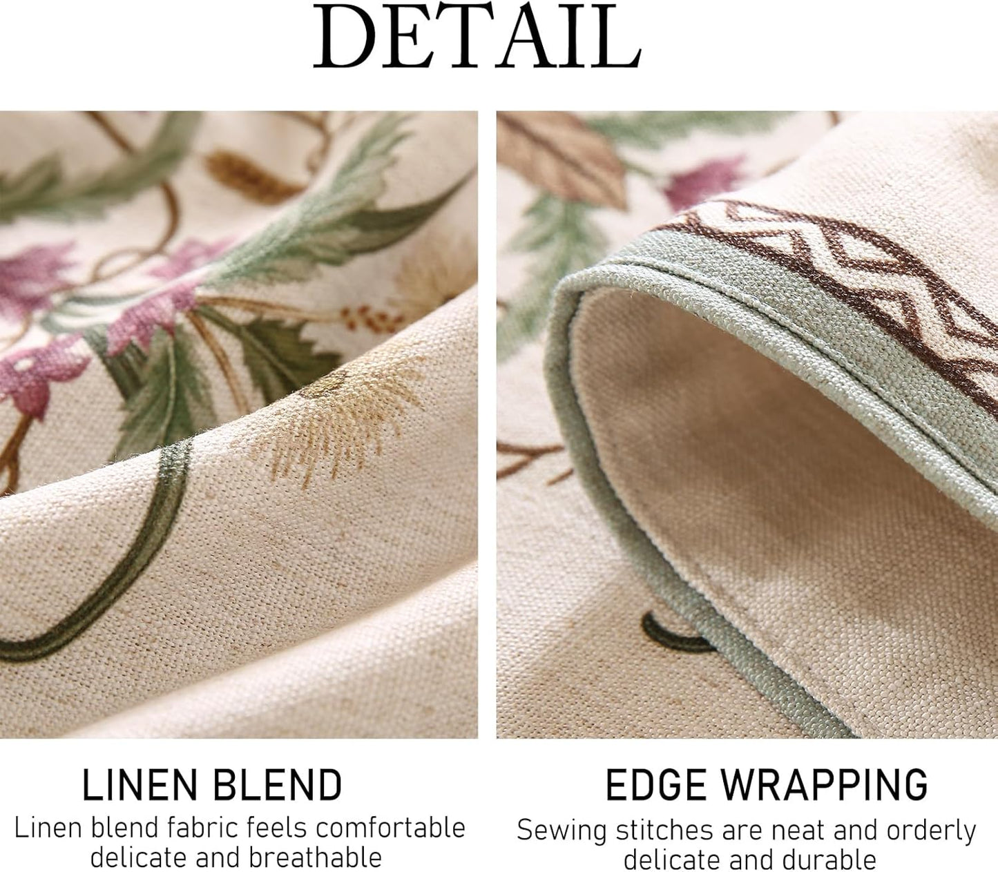 ISAENNE Designer French Country Linen Table Runner 118 Inches Extra Long,Elegant Colorful Floral Pattern Table Runners for Dining Tables,Thanksgiving,Christmas,Kitchen Decor,12"*118"-Serenity F