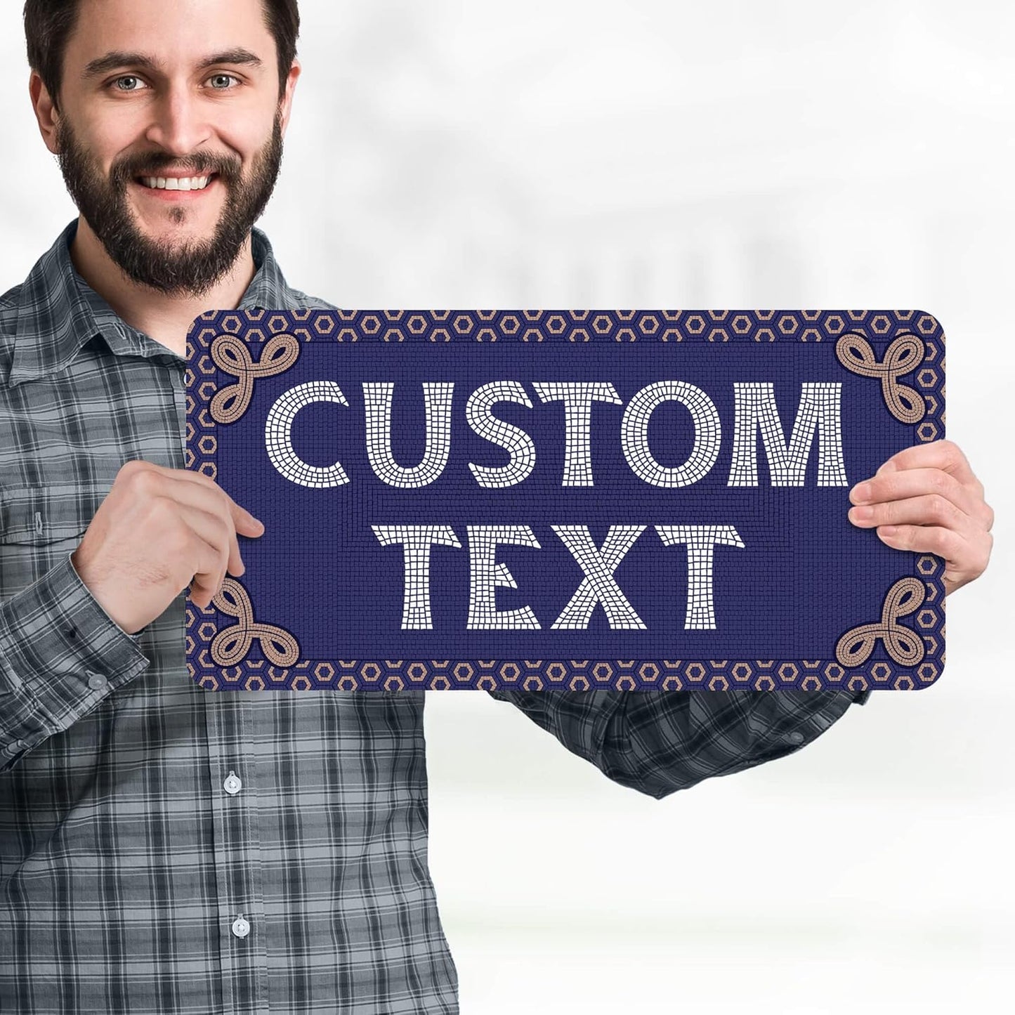 Custom Sign, Custom Street Sign, 11 Font Colors, 13 Font Styles, 4 Hole Options, 22 Sizes, 9x18 Inches, Rust Free DiBound, Fade Resistant, Made in USA by My Sign Center (Fauxsaic 1)
