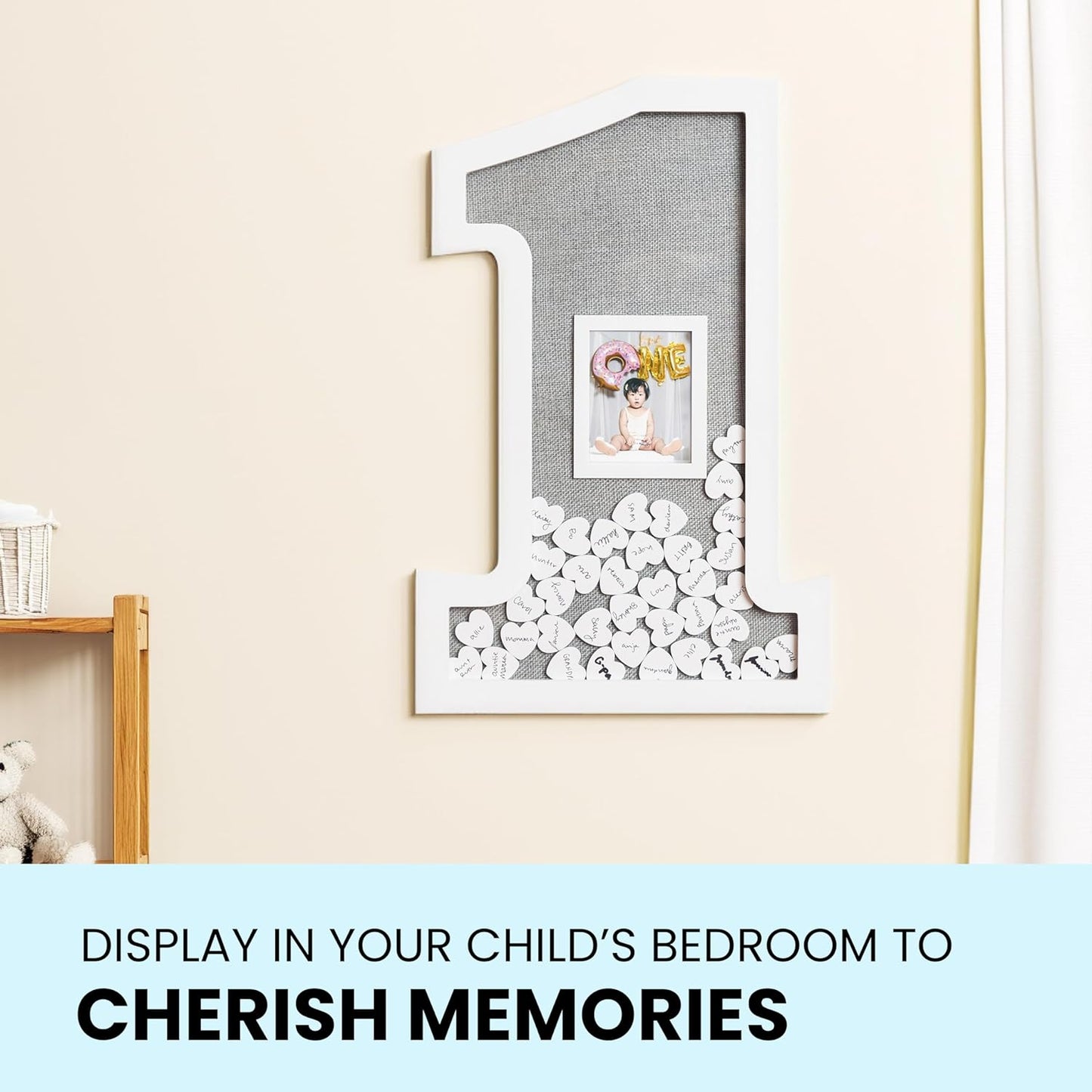 GLM Adorable First Birthday Decorations - Guest Book Alternative for a 1st Birthday Celebration, 1st Birthday Boy or Baby Girl 1st Birthday Decorations