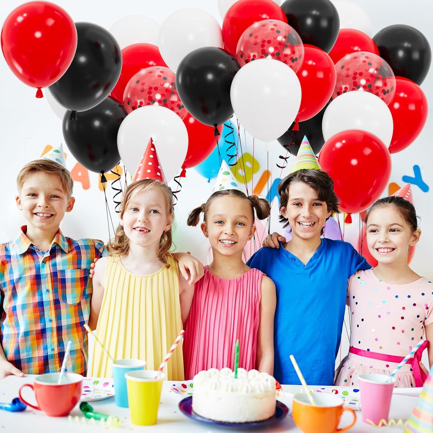 100pcs Red Balloons, Helium Quality 12 inch Red Latex Party Balloon for Birthday, Anniversary, Christmas, Racing Theme & Casino Party Decor (66ft Ribbons)