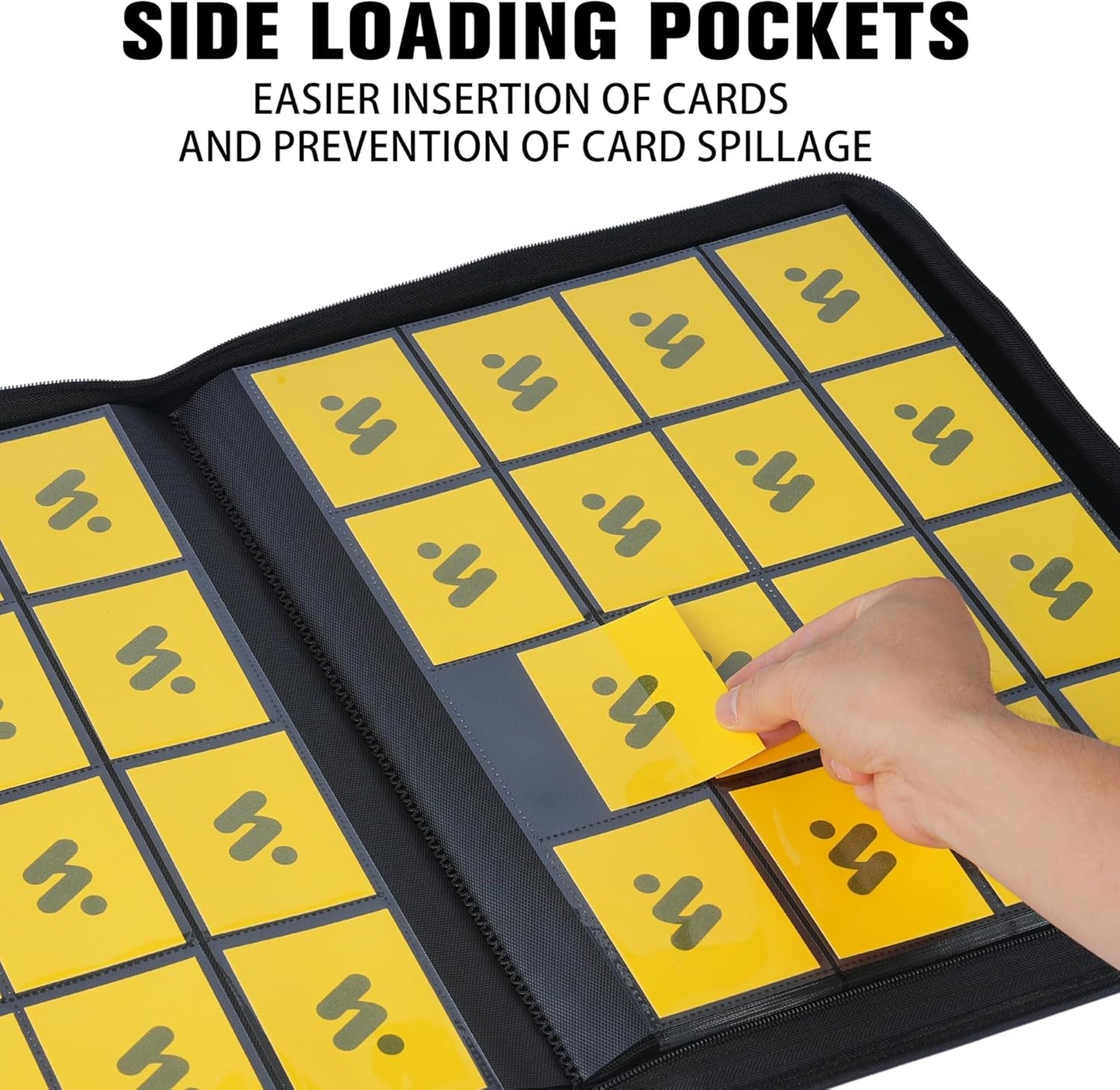 Premium 1000+ Pockets Card Binder,16 Pockets Trading Card Binder Ringless Side Loading Trading Card Album Folder for TCG -Red