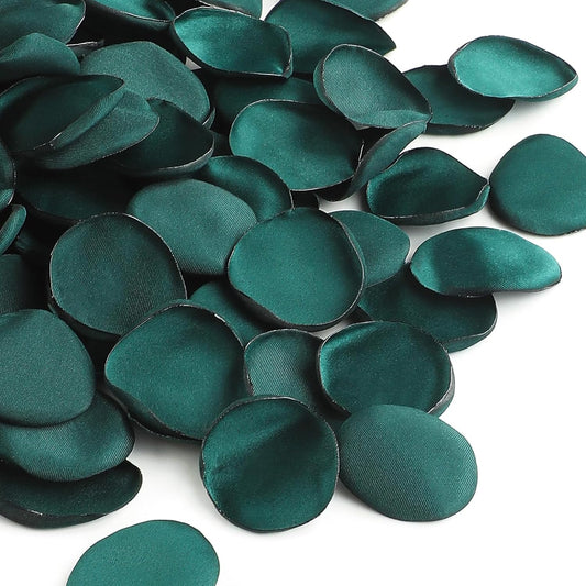 Floroom 300pcs Rose Petals Emerald Green Faux Silk Flower Petals for Wedding Flower Girl Basket Aisle Scatter Dinner Table Centerpieces Party Confetti Bridal Shower Romantic Night Decoration
