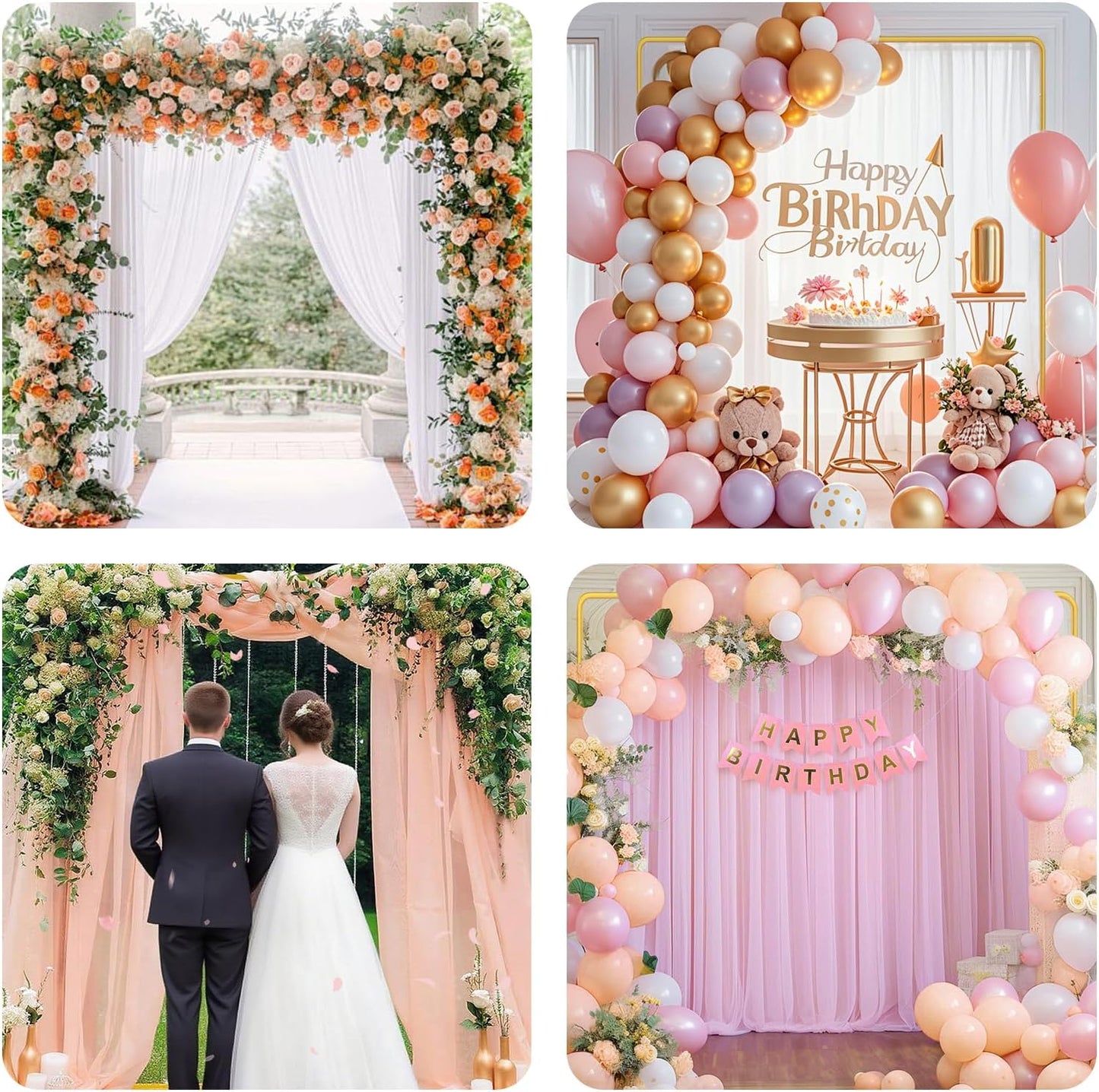 Gold Wedding Arch Backdrop Stand, 6.6FT x 6.6FT Square Arch Stand Gold Metal Balloon Arch Stand for Ceremony Party Birthday Party