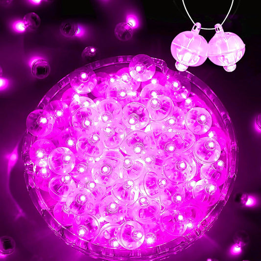 50PCs Mini Led Lights, Led Balloons Light for Neon Party Lights, Paper Lanterns, Easter Eggs, Birthday Party, Wedding, Halloween, Christmas Decoration (Glow Steadily Pink)