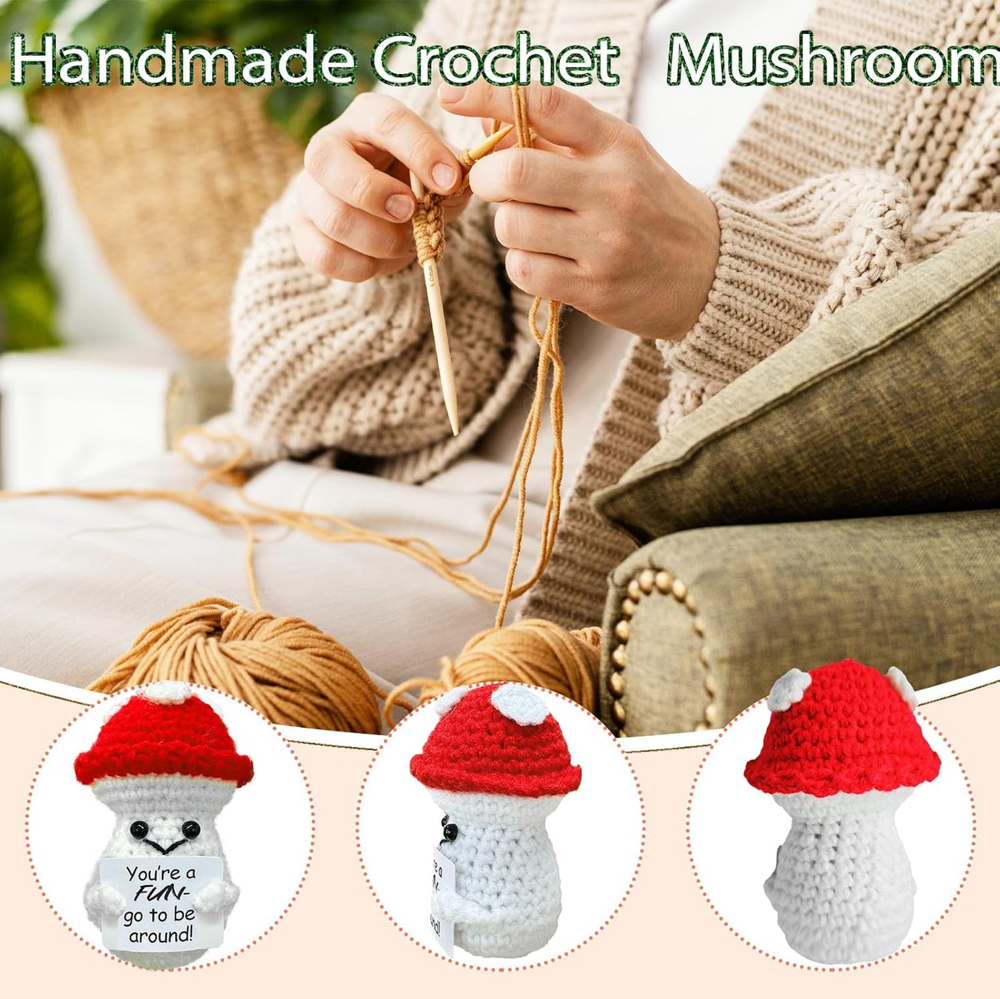 Birthday Gifts for Women Man-Emotional Cheer Support,Funny Handmade Mushroom,Unique Cute Presents for Her Him Women Men Friend Coworker Family