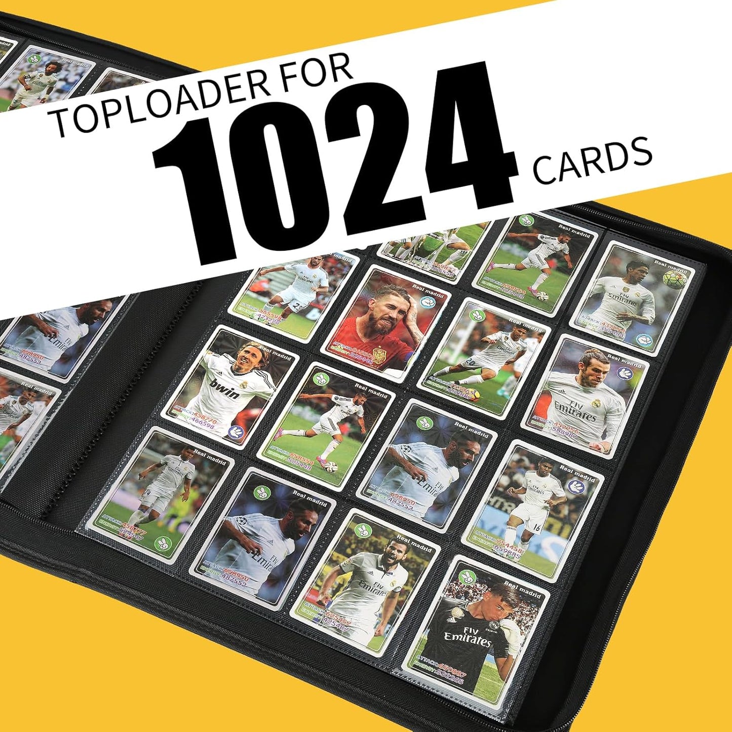 Trading Card Binder 16 Pocket, 1024 Pockets Card Binders, Card Collection Binder, Card Album Folder for MTG, TCG, Sports Cards, Game Cards (Lake Blue)