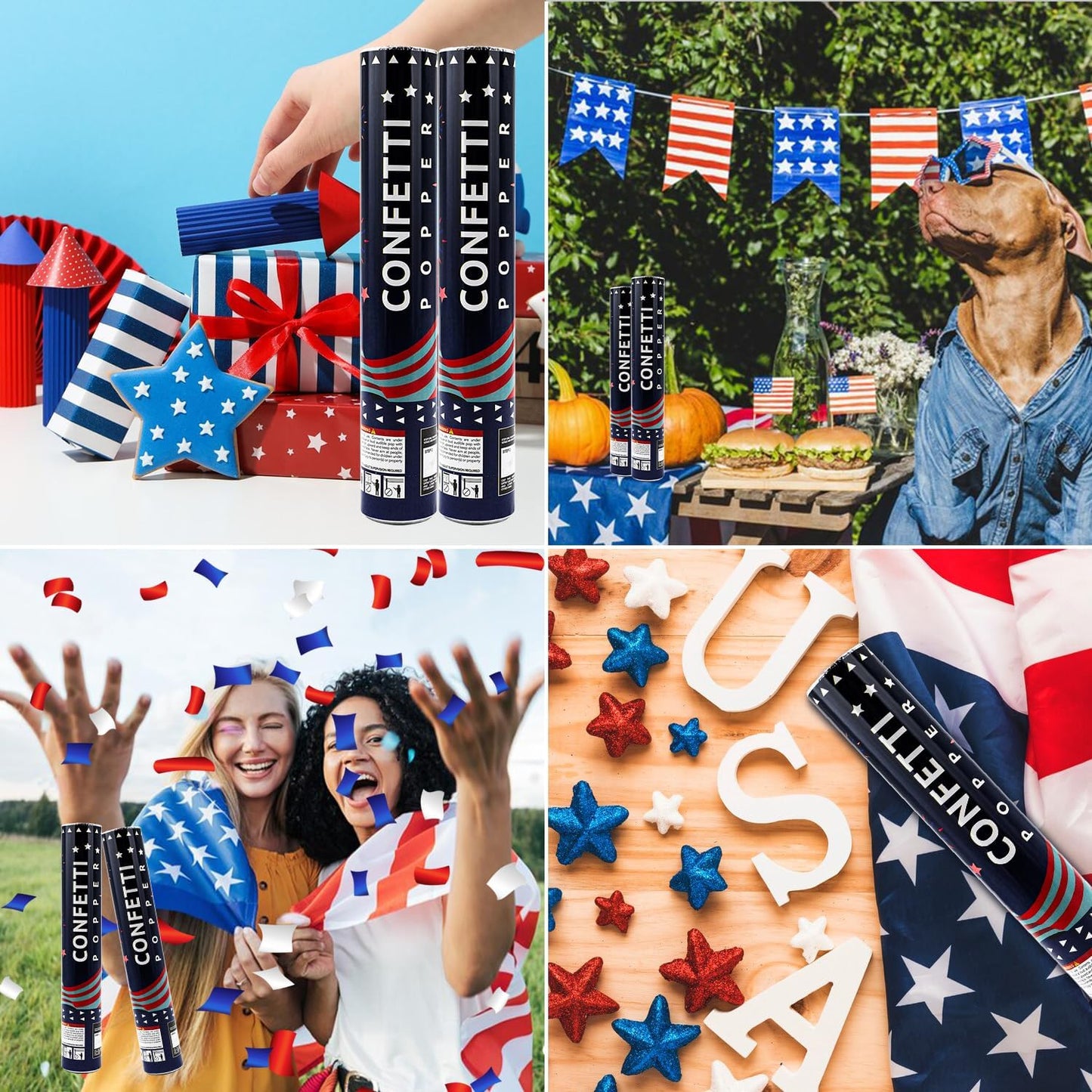 Confetti Cannon 12 Pack Multicolor Biodegradable Confetti Popper Party Confetti Shooters 12 Inch Confetti Popper Cannons Confetti Poppers for Wedding Birthday Graduation New Years Eve Celebration