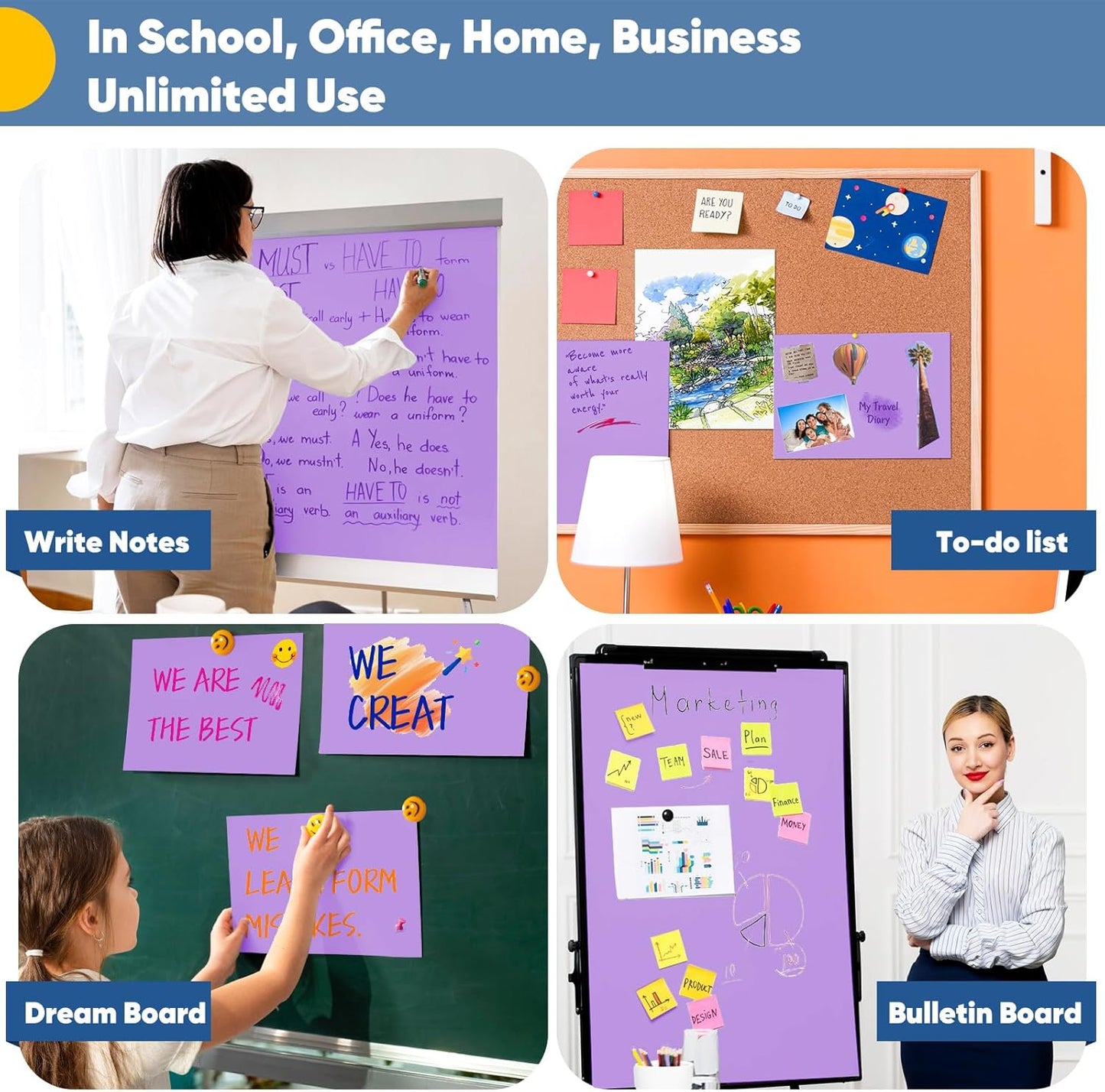 Purple Wrapping Paper, 15"x900" (75FT) Art Craft Construction Bulletin Board Decorative Paper Roll for Mother's Day Birthday Mardi Gras Anniversary Wedding Bouquet Flower Gift Wrap Floral Supplies