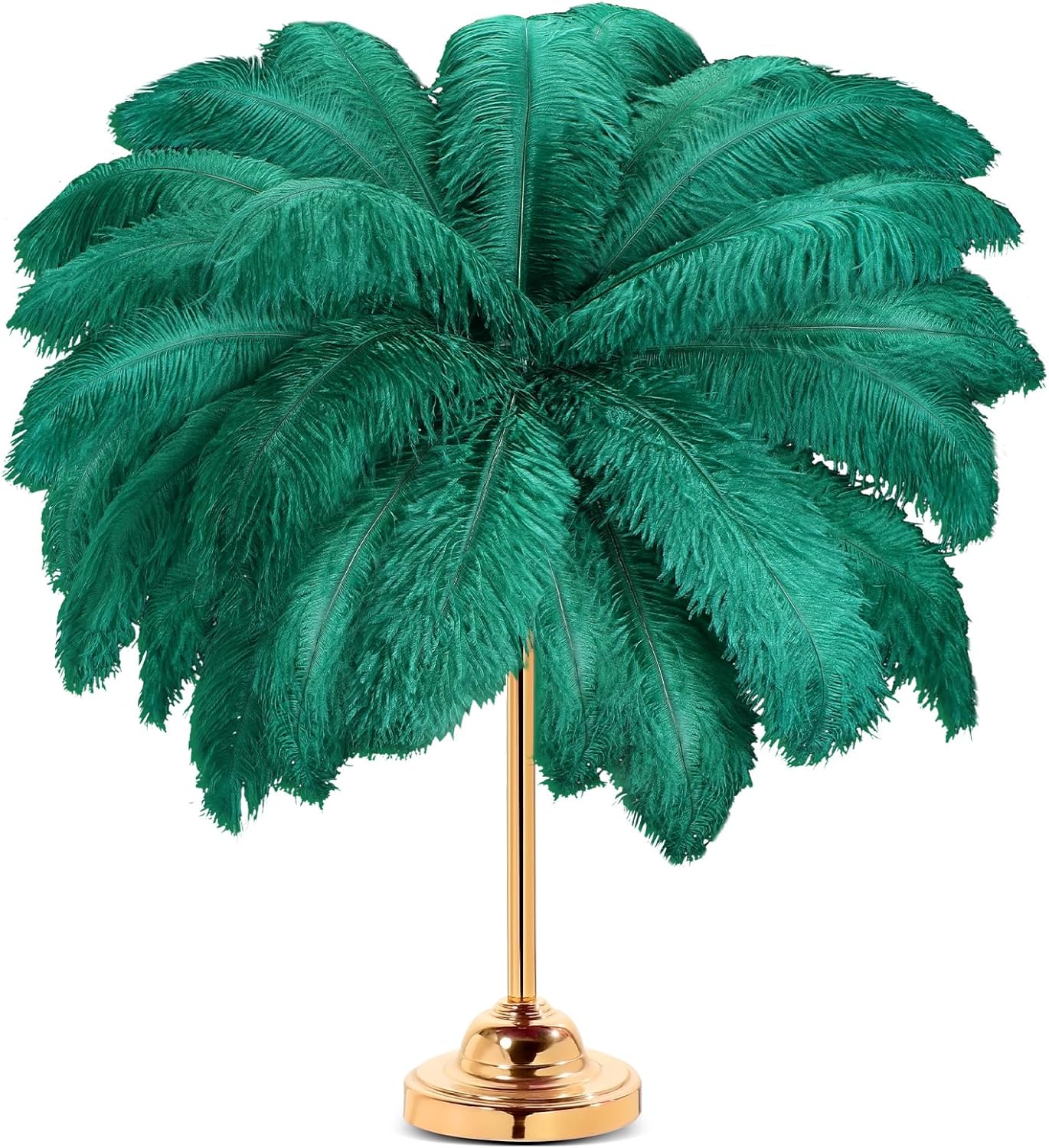 Retrowavy 30 Pcs 18-20 Inch Large Natural Ostrich Feathers Bulk for Centerpieces for Wedding Party Centerpieces Home Decoration Flower Arrangement (Dark Green)