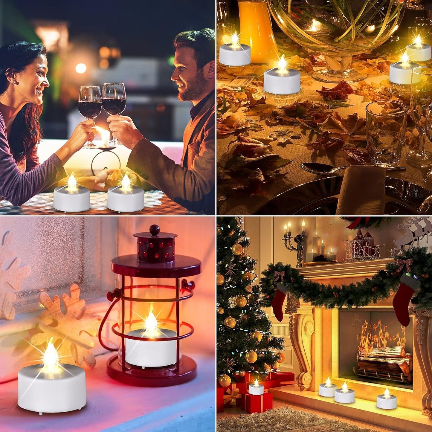 Battery Operated LED Tea Lights: 12PACK Flameless Votive Candles Lamp Realistic and Bright Flickering Holiday Gift Long Lasting 150Hours for Seasonal & Festival Celebration Warm White