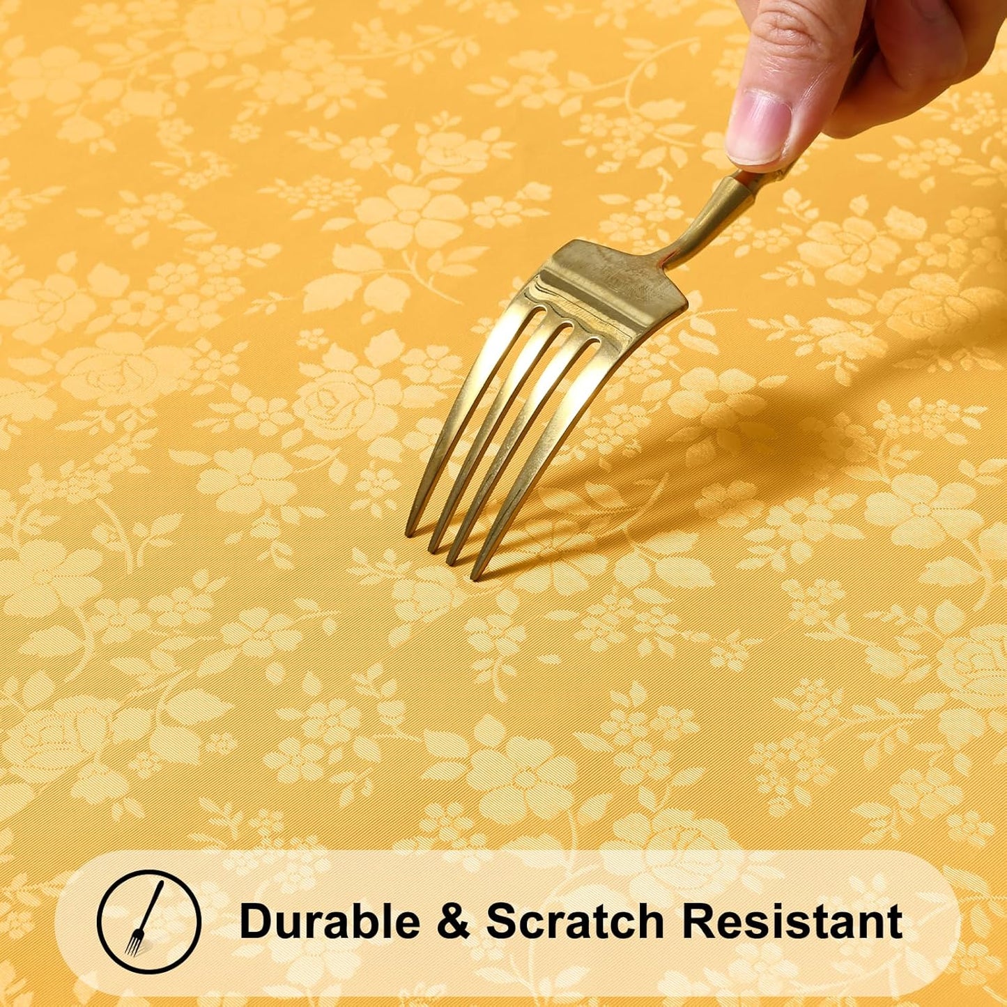 Smiry Rectangle Table Cloth, Waterproof Heavy Duty Vinyl Tablecloths, Wipeable Washable Table Cover for Kitchen and Dining Room (Mustard Yellow, 60" X 84")