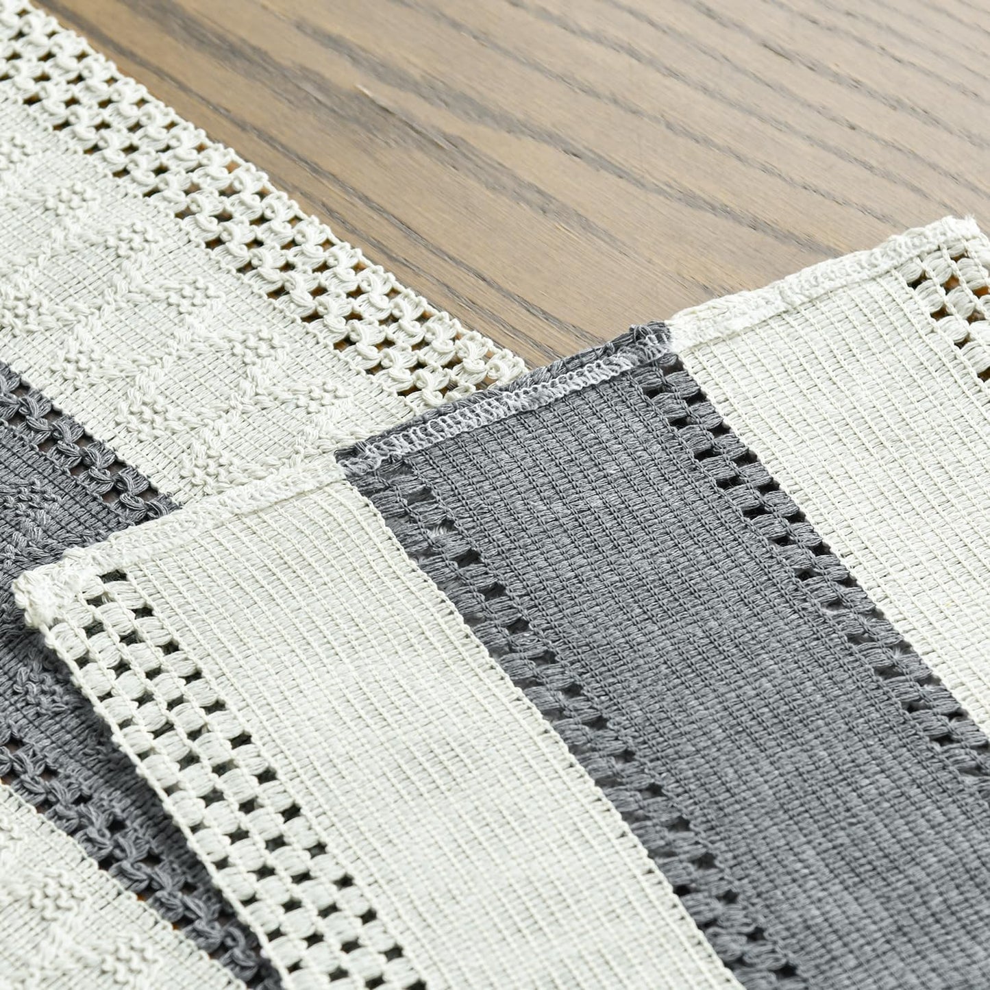 Artoid Mode Dark Grey Farmhouse Rustic Table Runner, Seasonal Holiday Hollow Kitchen Dining Table Decoration for Home Party Decor 12x108 Inch