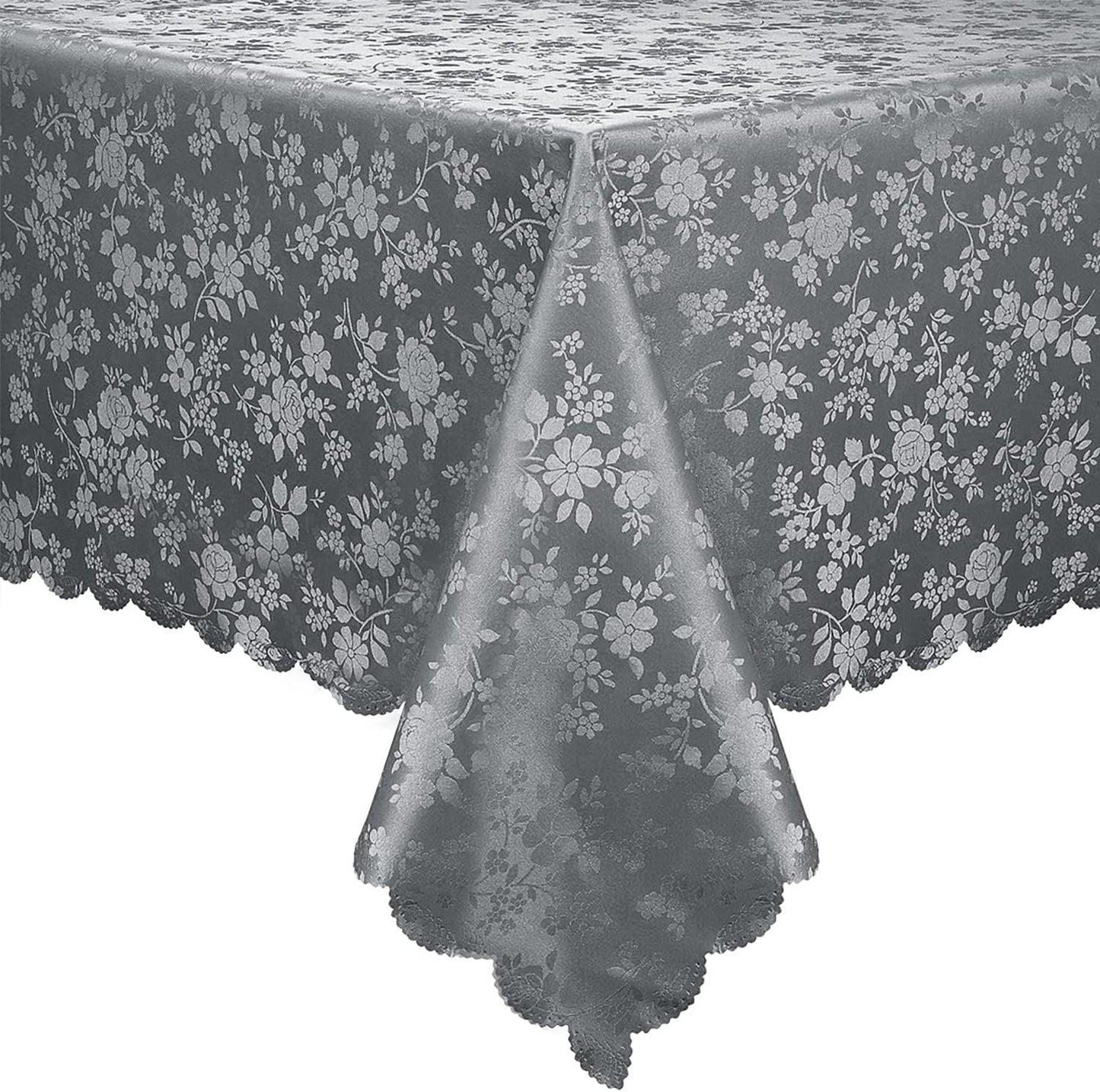 Smiry Rectangle Table Cloth, Waterproof Heavy Duty Vinyl Tablecloths, Wipeable Washable Table Cover for Kitchen and Dining Room (Grey, 60" X 140")