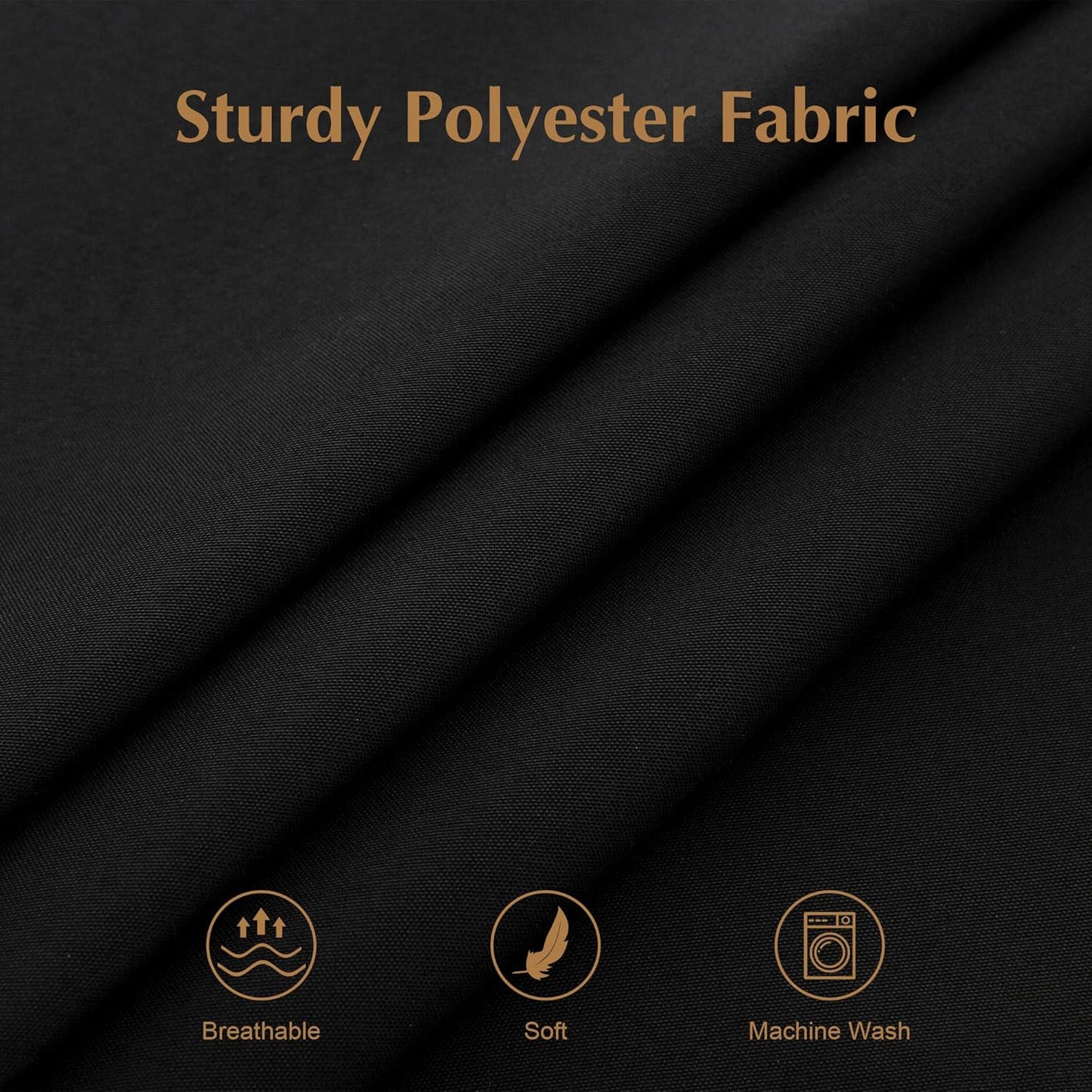 2 Pack Square Table Cloth 70X70 Inch Black Washable Fabric Tablecloth Polyester Solid Dining Table Cover for Birthday Party Dinner Holiday Outdoor Indoor