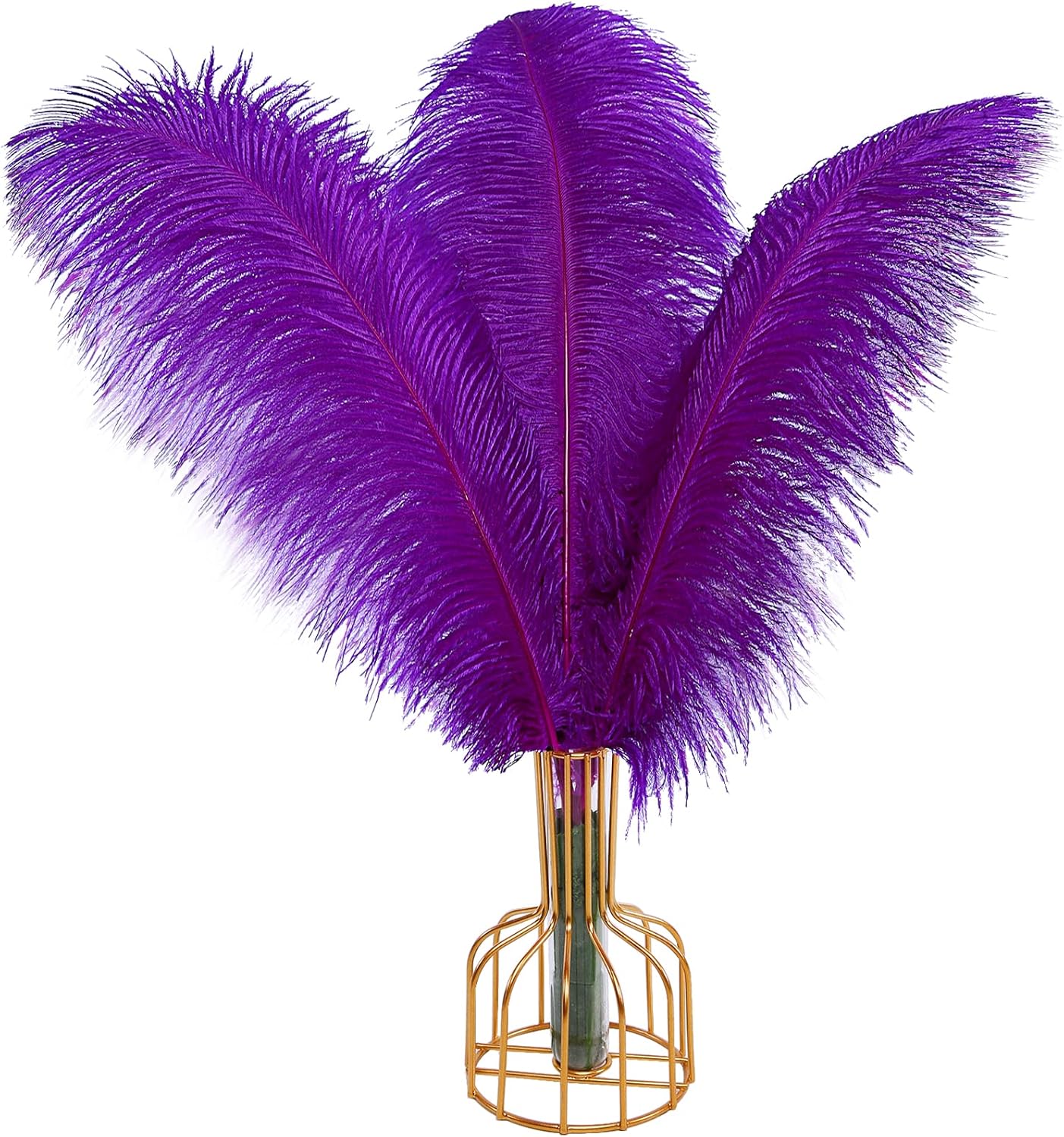 THARAHT 12pcs Purple Ostrich Feathers Natural Bulk 14-16Inch 35cm-40cm for Wedding Party Centerpieces Easter Gatsby and Home Decorate Ostrich Feather