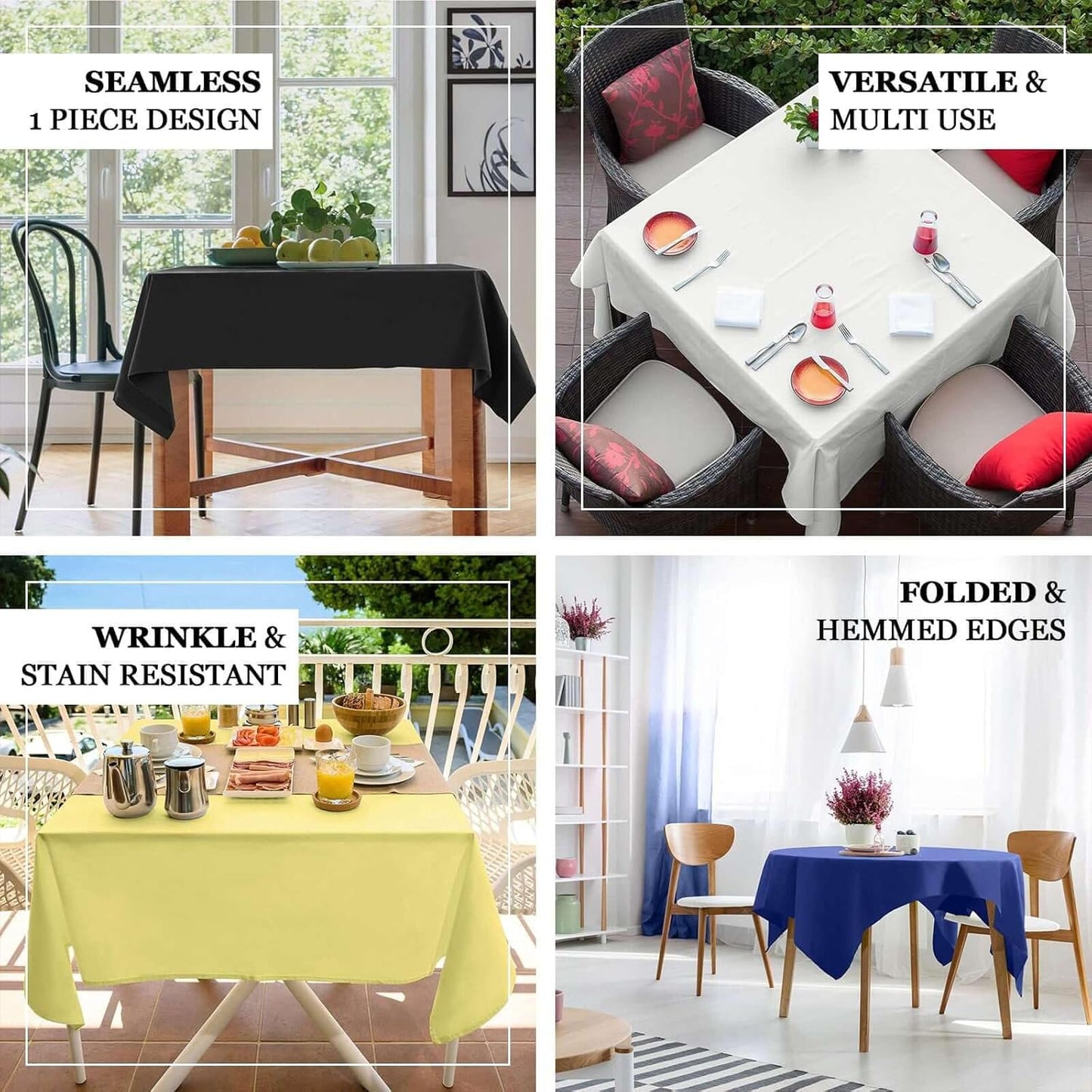 Efavormart 54x54 Champagne Wholesale Linens Seamless Polyester Square Linen Tablecloth for Wedding Banquet Party Restaurant