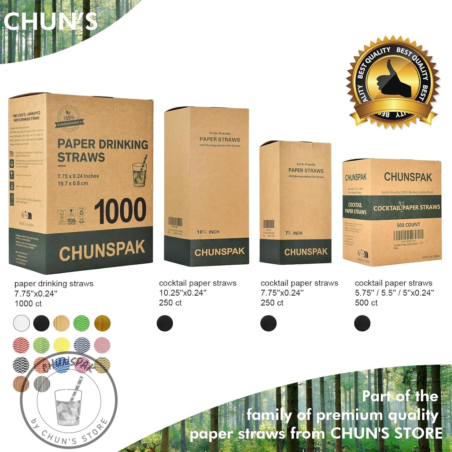 Black Paper Straws 1000 Count - 7.75" x 0.24", 100% Biodegradable & Compostable, Disposable Drinking Straws Bulk - Cocktail, Bars, Restaurants