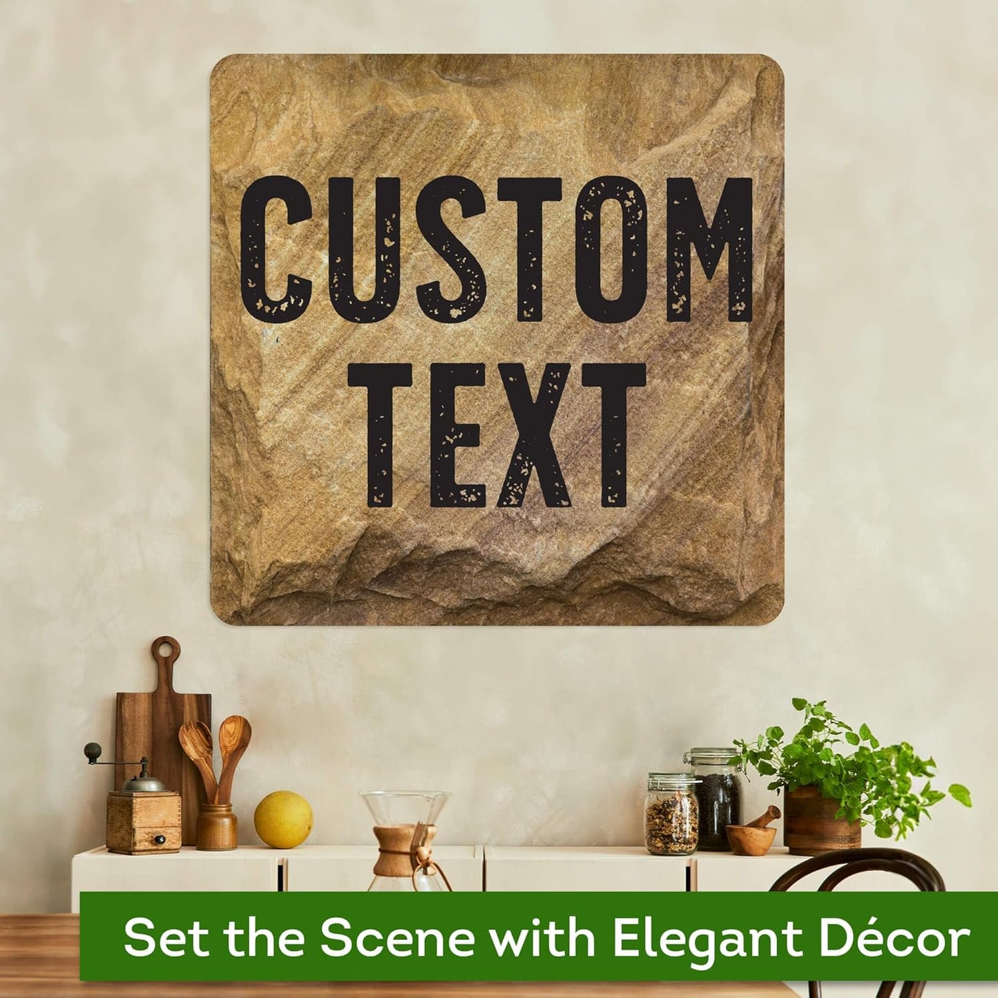 Custom Sign, Custom Street Sign, 11 Font Colors, 13 Font Styles, 4 Hole Options, 22 Sizes, 30x30 Inches, Rust Free DiBound, Fade Resistant, Made in USA by My Sign Center (Stone)