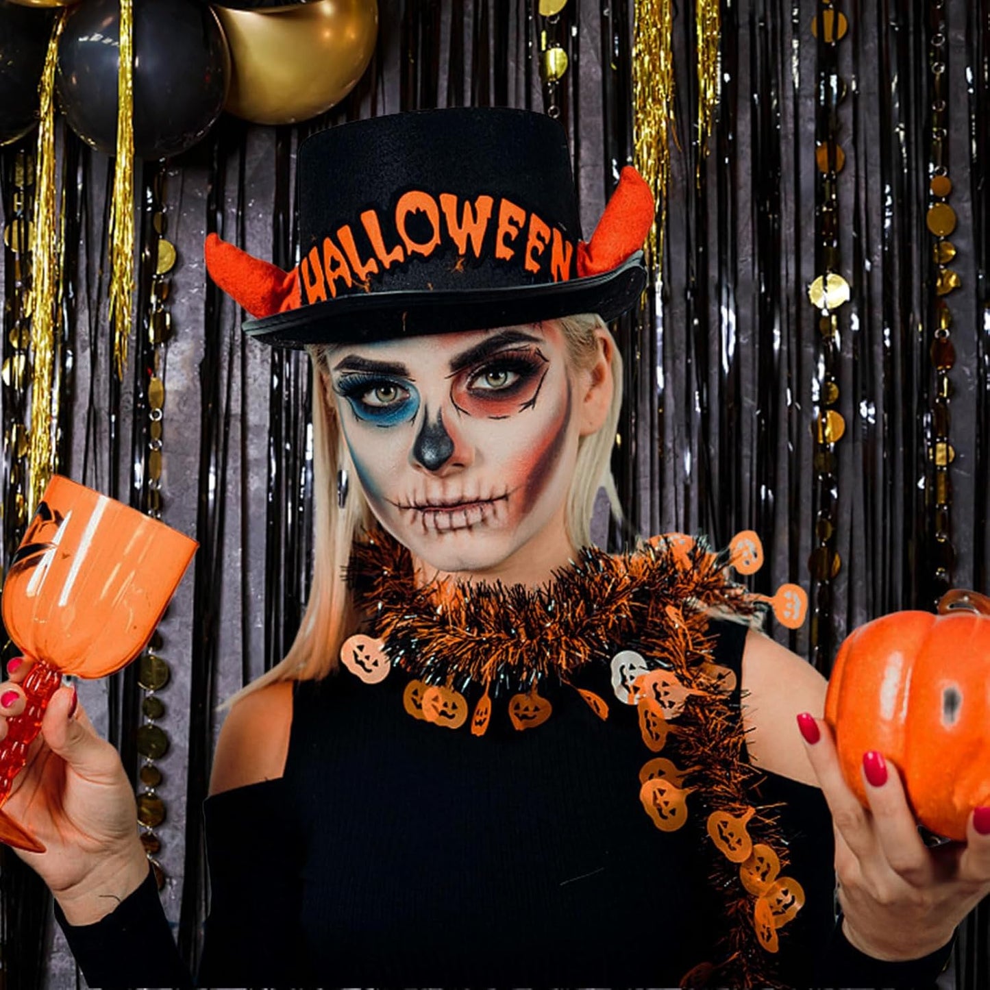 10 Pack Foil Curtain Backdrop Black Metallic Tinsel Foil Fringe Curtains Photo Booth Props for Birthday Wedding Engagement Baby Shower Bachelorette Christmas Holiday Celebration Party