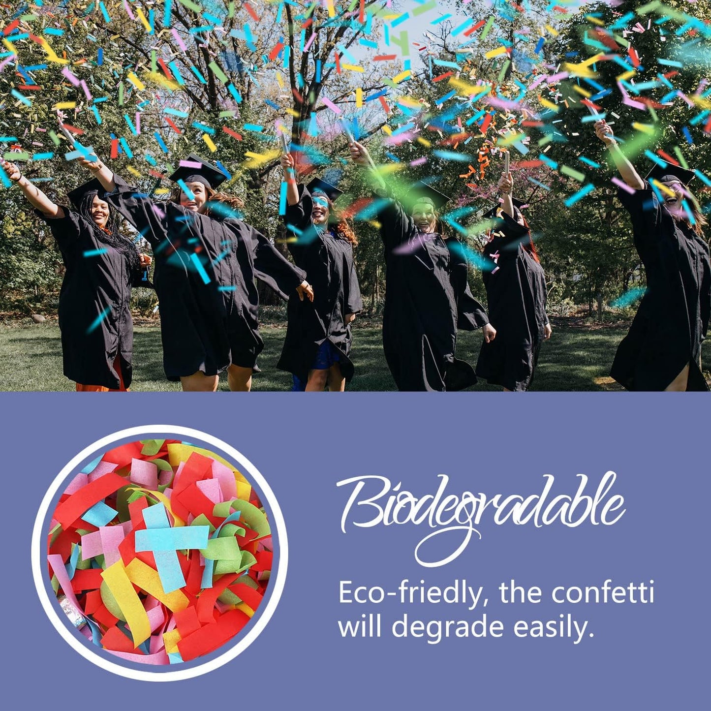 BATTIFE 21Pack Confetti Wands, Colorful Confetti Shoots Poppers, Tissue Paper Flick Flutter Sticks for Wedding Celebrations, Anniversary, Birthday, Multi-Color, 14 inch