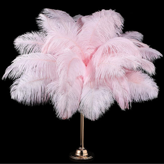 Retrowavy 30 Pcs 18-20 Inch Large Natural Ostrich Feathers Bulk for Centerpieces for Wedding Party Centerpieces Home Decoration Flower Arrangement (Pink)