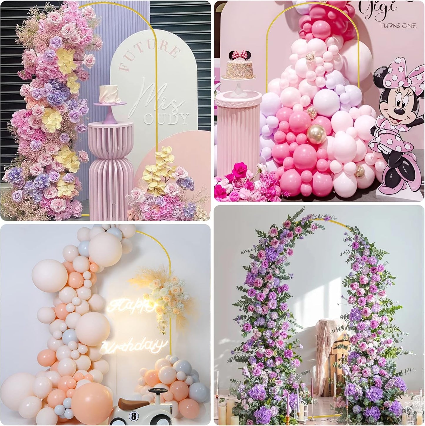 Wokceer 7.2 FT Wedding Arch Stand and Arch Cover, Metal Arch Backdrop Stand with Arch Stand Cover for Birthday Party Wedding Ceremony Bridal Baby Shower Event Decor, Light Dusty Rose