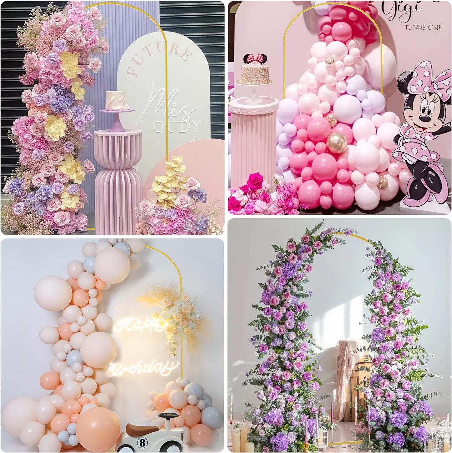 Wokceer 7.2 FT Wedding Arch Backdrop Stand and White Arch Cover, Metal Arch Stand with Arch Stand Cover for Birthday Party Wedding Ceremony Bridal Baby Shower Event Decor