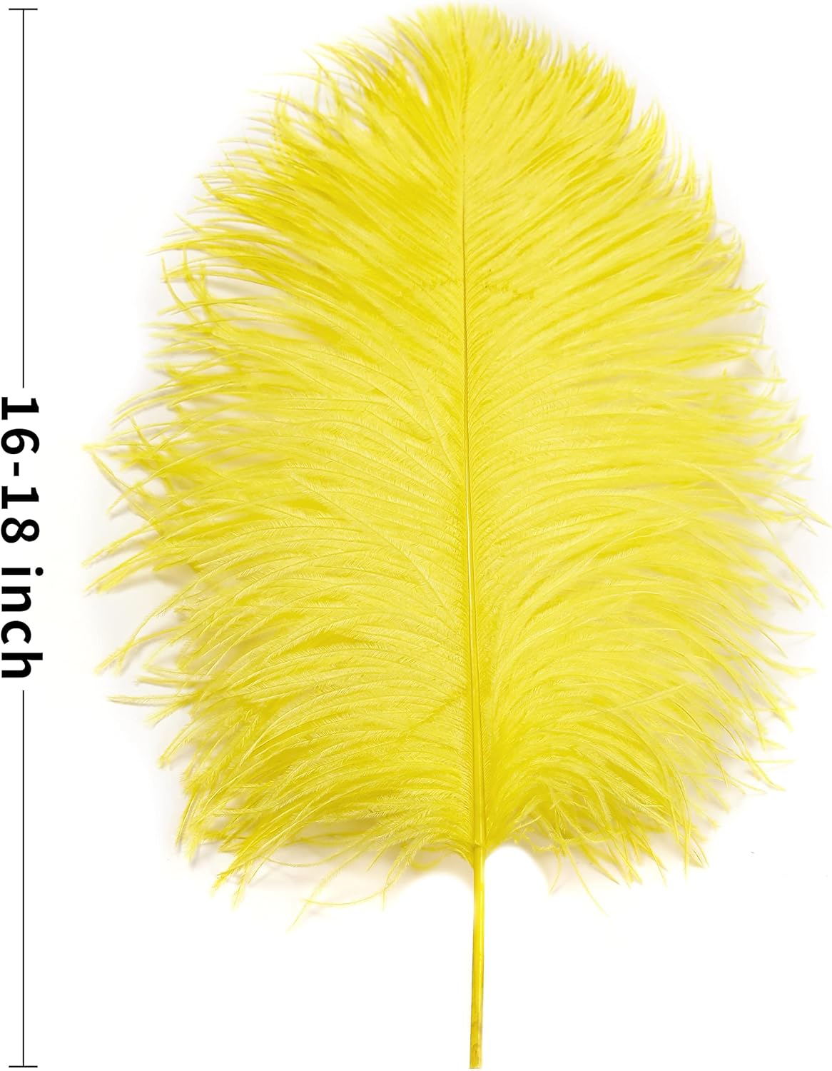 Larryhot Yellow Big Ostrich Feathers - 10pcs 16-18 inch for Vase,Wedding Centerpieces and Carnival Party(Yellow)