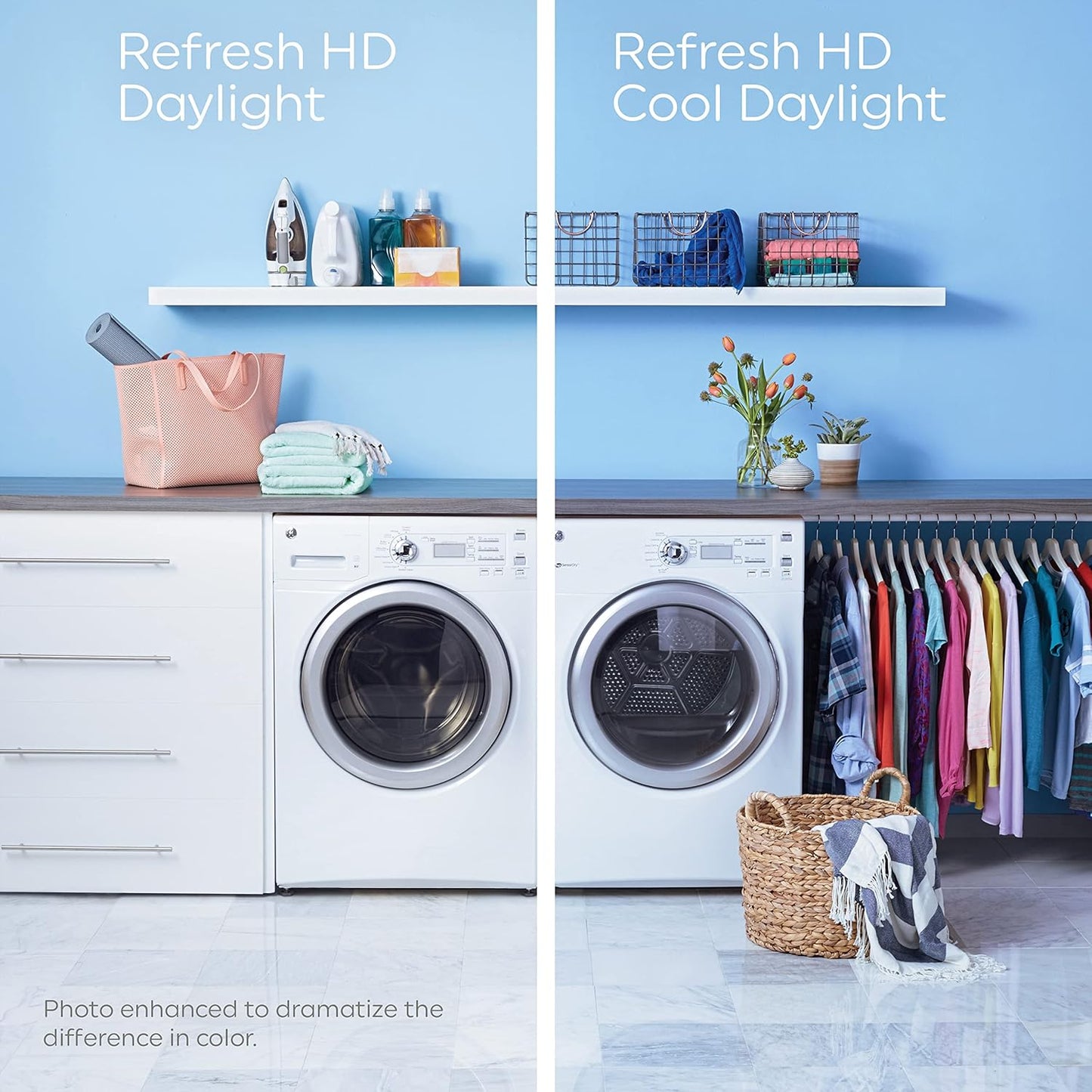 GE Refresh LED Light Bulbs, 60 Watt, Daylight, G25 Globe Bulbs, Clear, Medium Base 3 Count, (6 Pack)