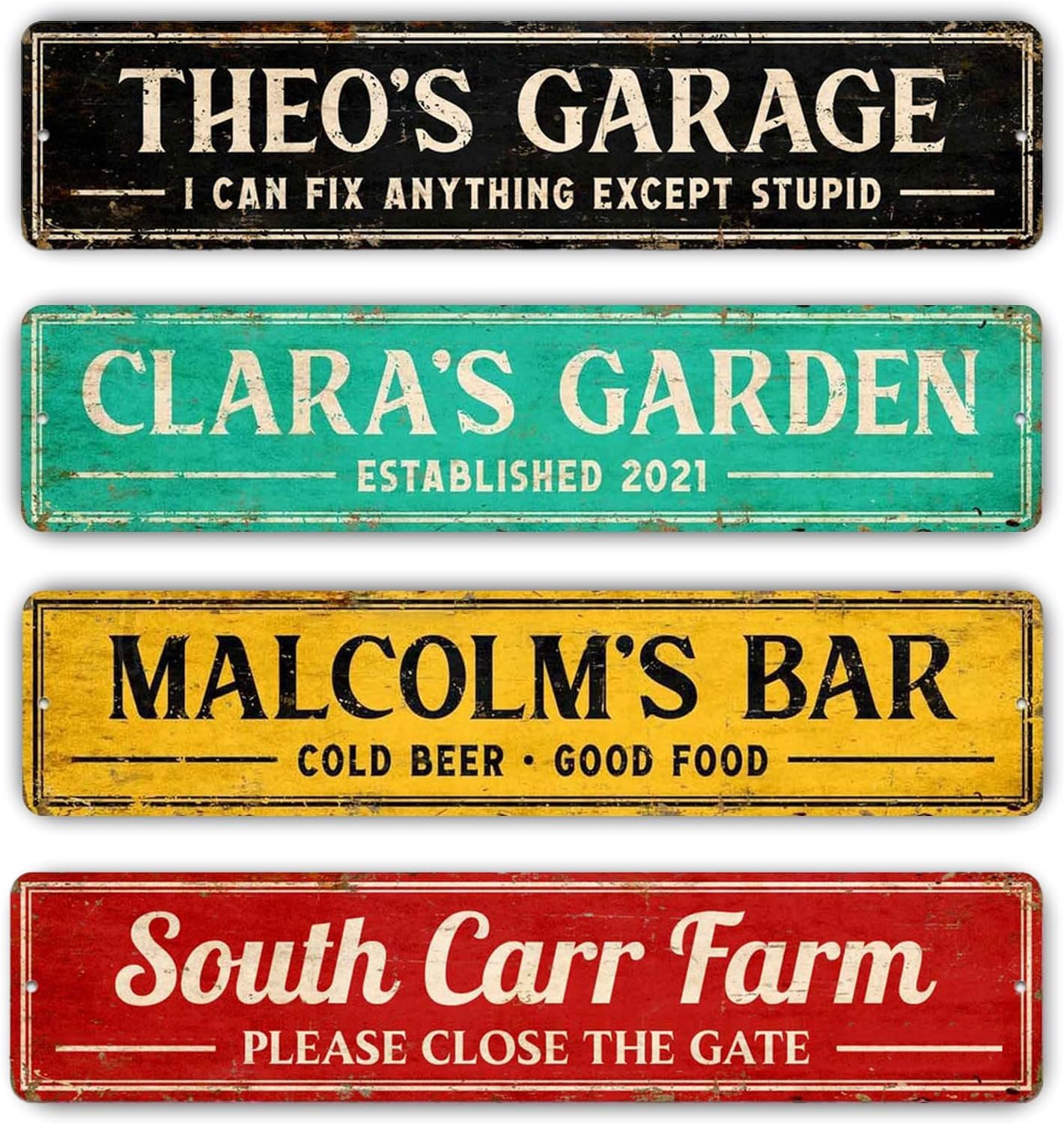 Custom Metal Signs for Home Decor - Personalized Outdoor Street Sign, Fade Resistant Aluminum, UV Protected & Weatherproof - 4x18 Inches