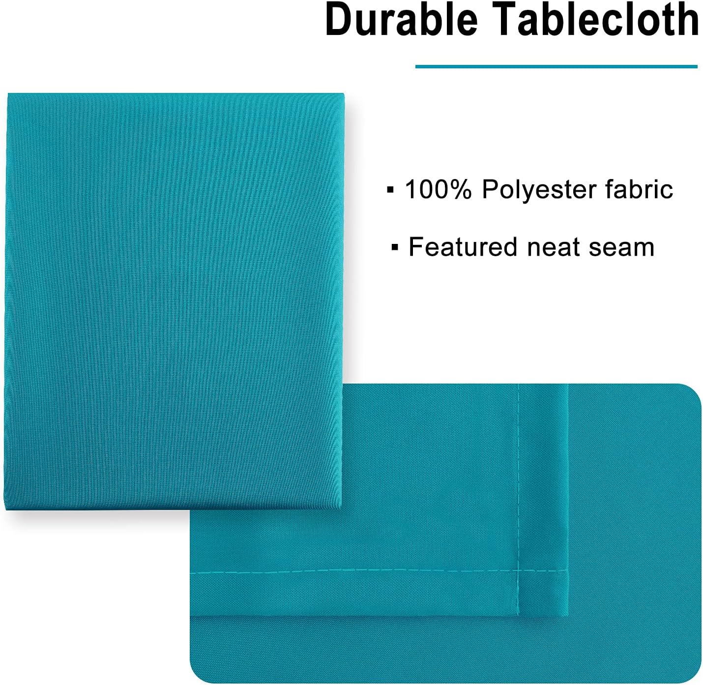 Hiasan Rectangle Tablecloth - Waterproof Wrinkle Resistant and Spillproof Washable Fabric Table Cloth for Dining Room Kitchen, Turquoise, 60 x 120 Inch