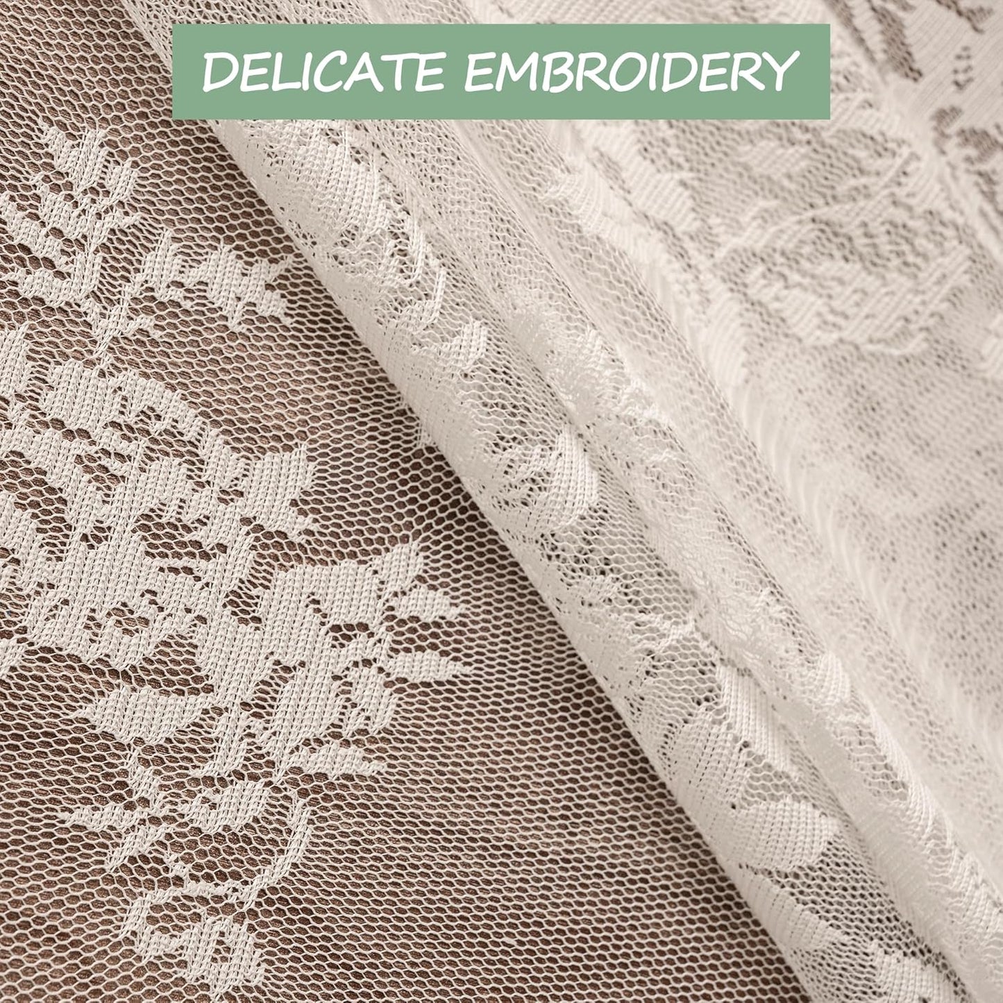 Jayla White Lace Tablecloth for Rectangular Tables, Vintage Style Wedding Table Cloths for Reception, Baby Shower, Birthday Party, Formal Dining, Dinner Parties 60 X 84 Inches