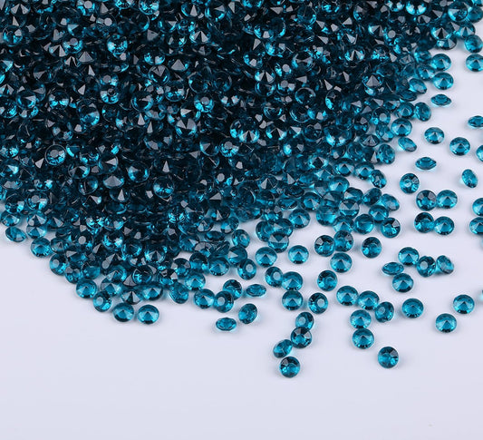 10000 pcs/Pack Wedding Table Scatter Confetti Crystals Acrylic Diamonds Vase Fillers 4.5 mm Rhinestones for Wedding, Bridal Shower, Vase Beads Decorations (Turquoise)