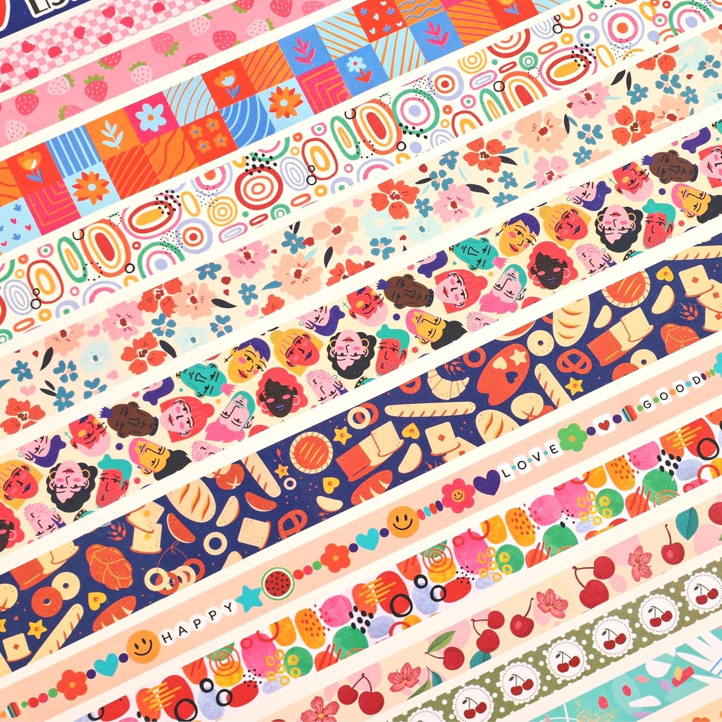 emmoolife 35 Rolls Washi Tape Set, Colorful Cute Floral Writable Decorative Tapes for Scrapbooking and Bullet Journaling, Junk Journal Supplies, DIY Planner Art, 5-30mm Wide 9.84ft Long/Roll