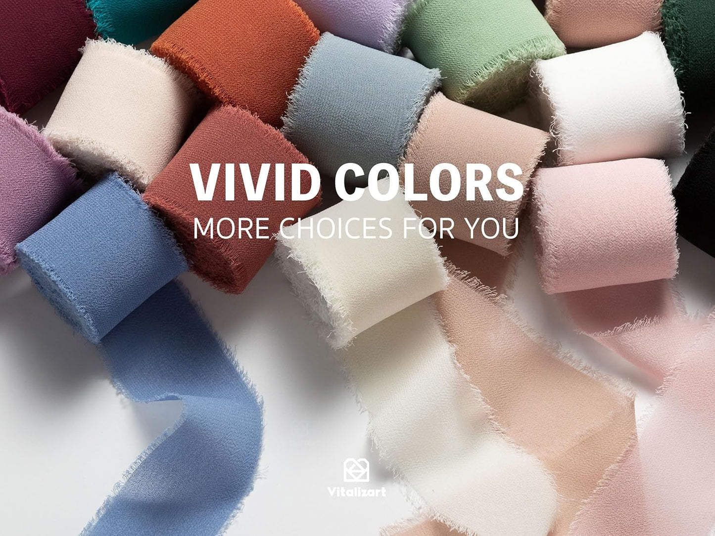 Vitalizart Red Handmade Chiffon Silk Ribbon Fringe 1.5" x 21 Yd Burgundy Frayed Edges Ribbons for Wedding Invitations Bridal Bouquets Gifts Wrapping Crafts Holiday Party Decorations