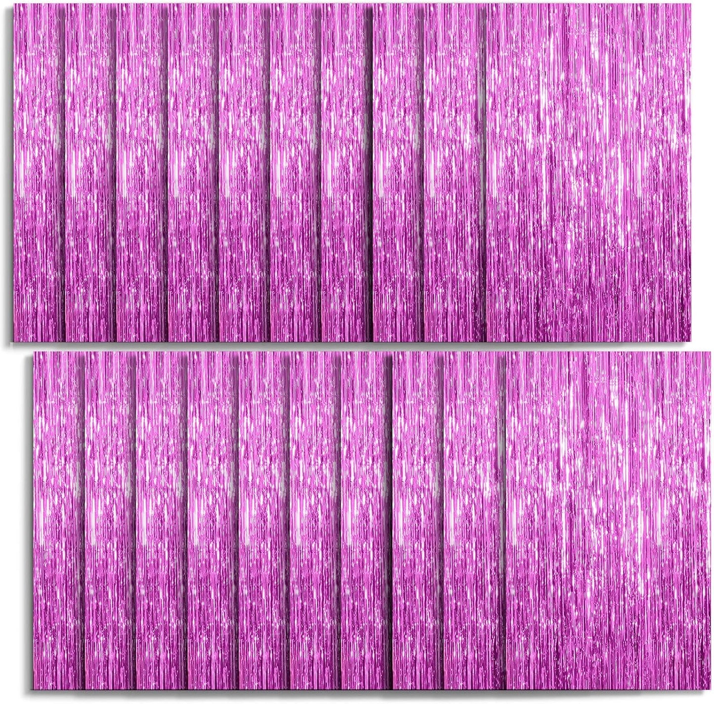 20 Pack Foil Curtain Backdrop Metallic Tinsel Foil Fringe Curtains Photo Booth Props for Birthday Wedding Engagement Baby Shower Bachelorette Christmas Holiday Celebration Party Decorations