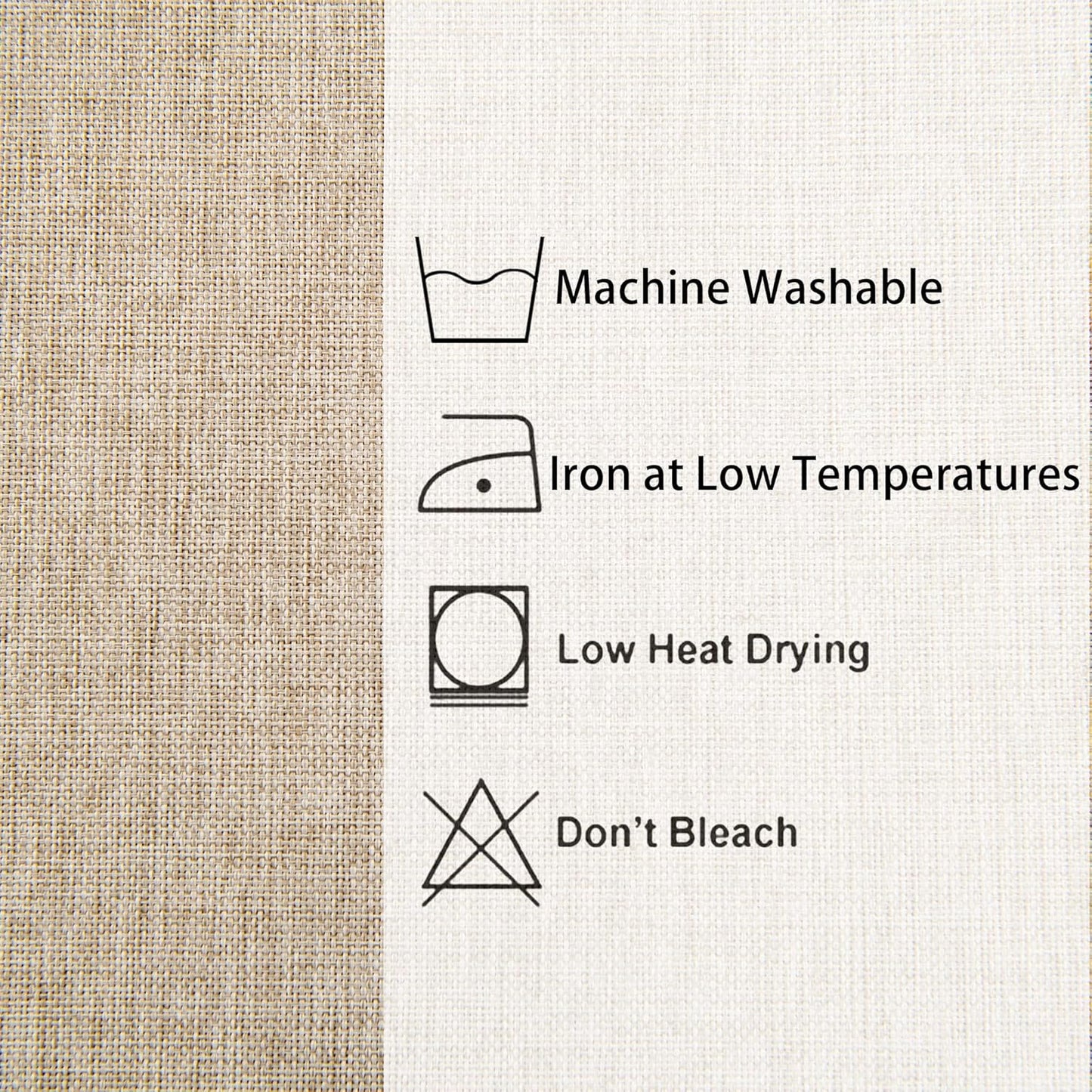 Hiasan 2 Pack Faux Linen Rectangle Tablecloth - Wrinkle and Stain Resistant Washable Table Cloth for Kitchen Dining Room Holiday Table Cover for Party Dinner, Beige, 60 x 120 Inch