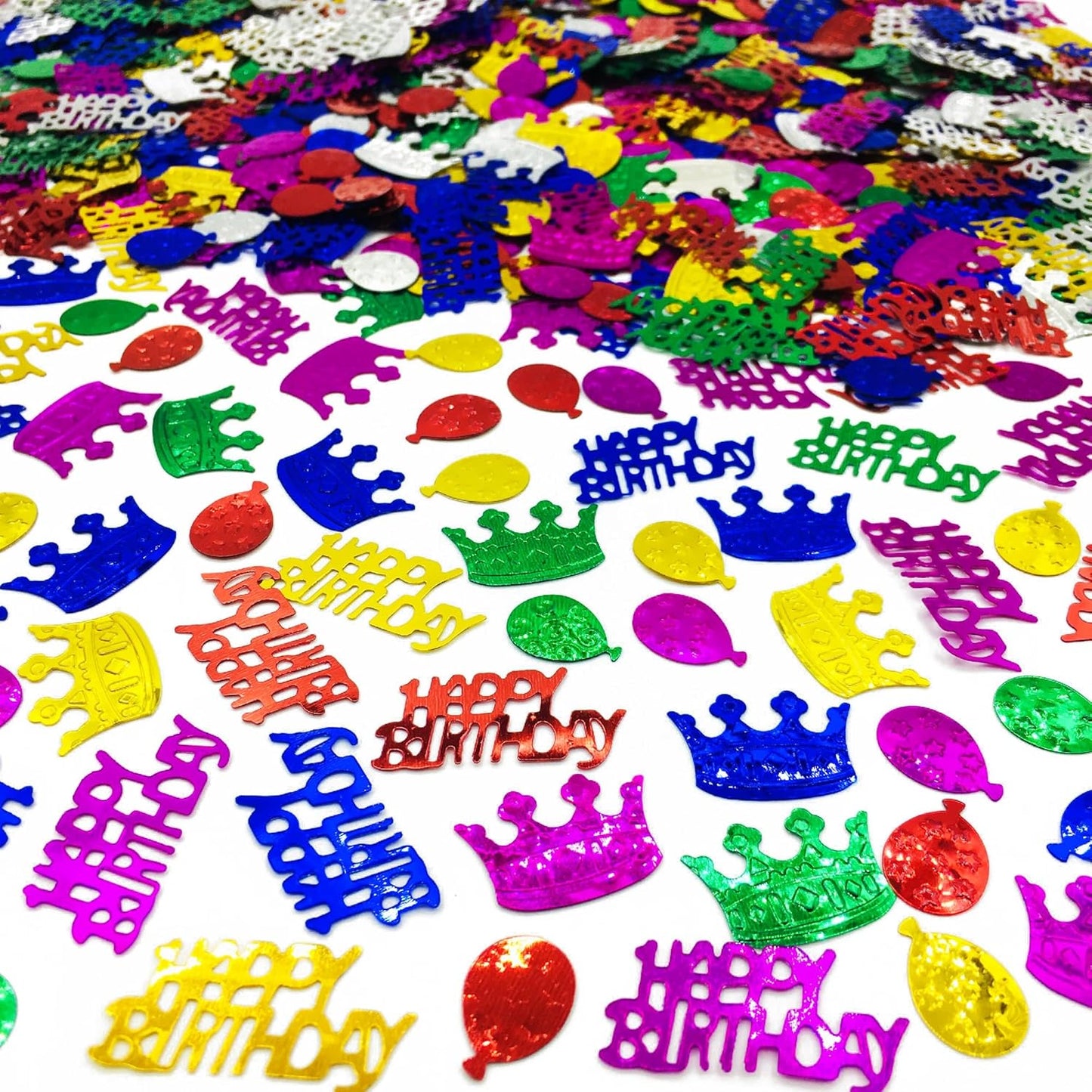 Confetti Happy Birthday Sequins Table Confetti Metallic Foil Sprinkles or DIY Multicolor Birthday Sequins Metallic for Birthday Party Supplies